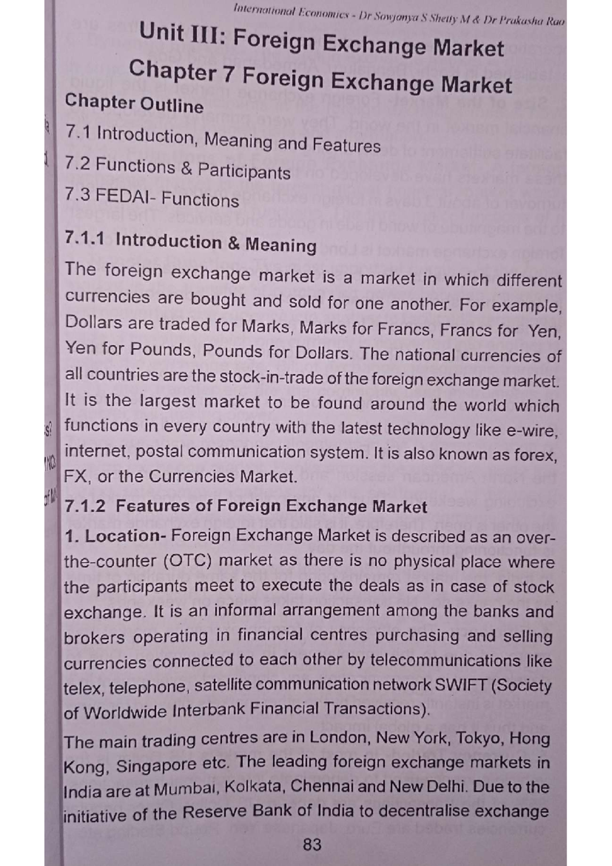 International Economics: Chapter 7 - Foreign Exchange Market Overview ...
