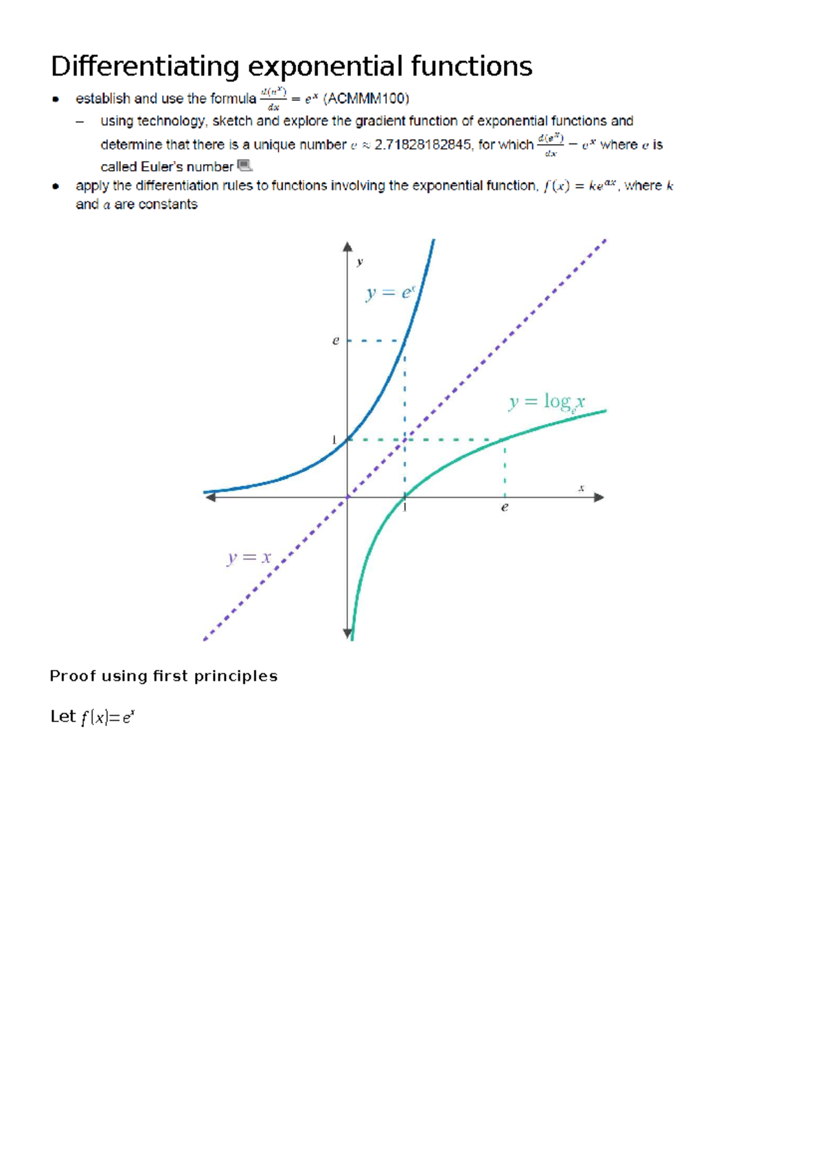 Differentiating exponential functions - Studocu