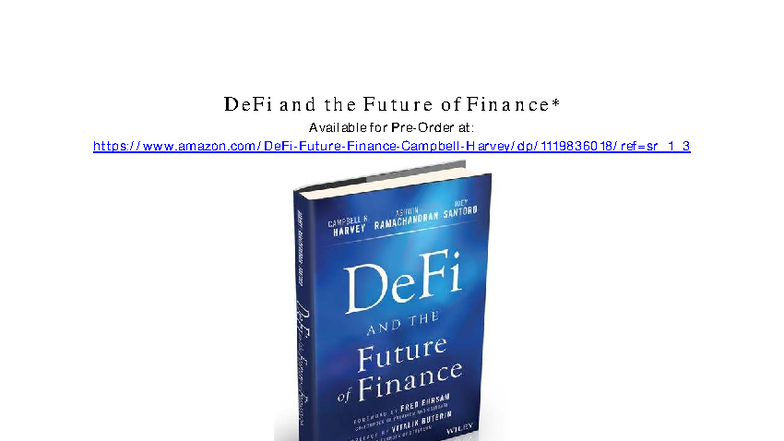DeFi and the Future of Finance: Insights from SSRN-3711777 - Studocu