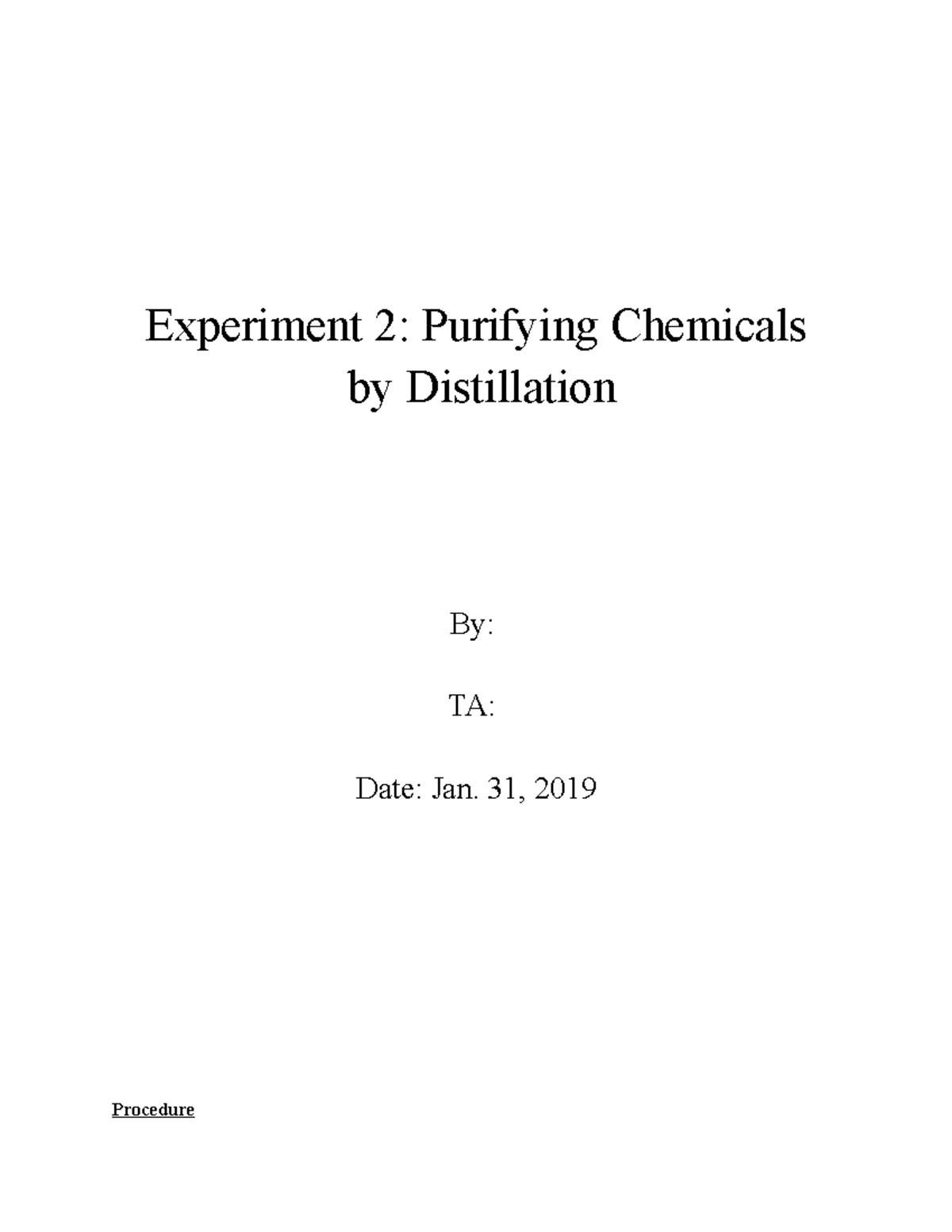Recrystallization and Melting Point Analysis for STEMBLE Task 2 - Studocu