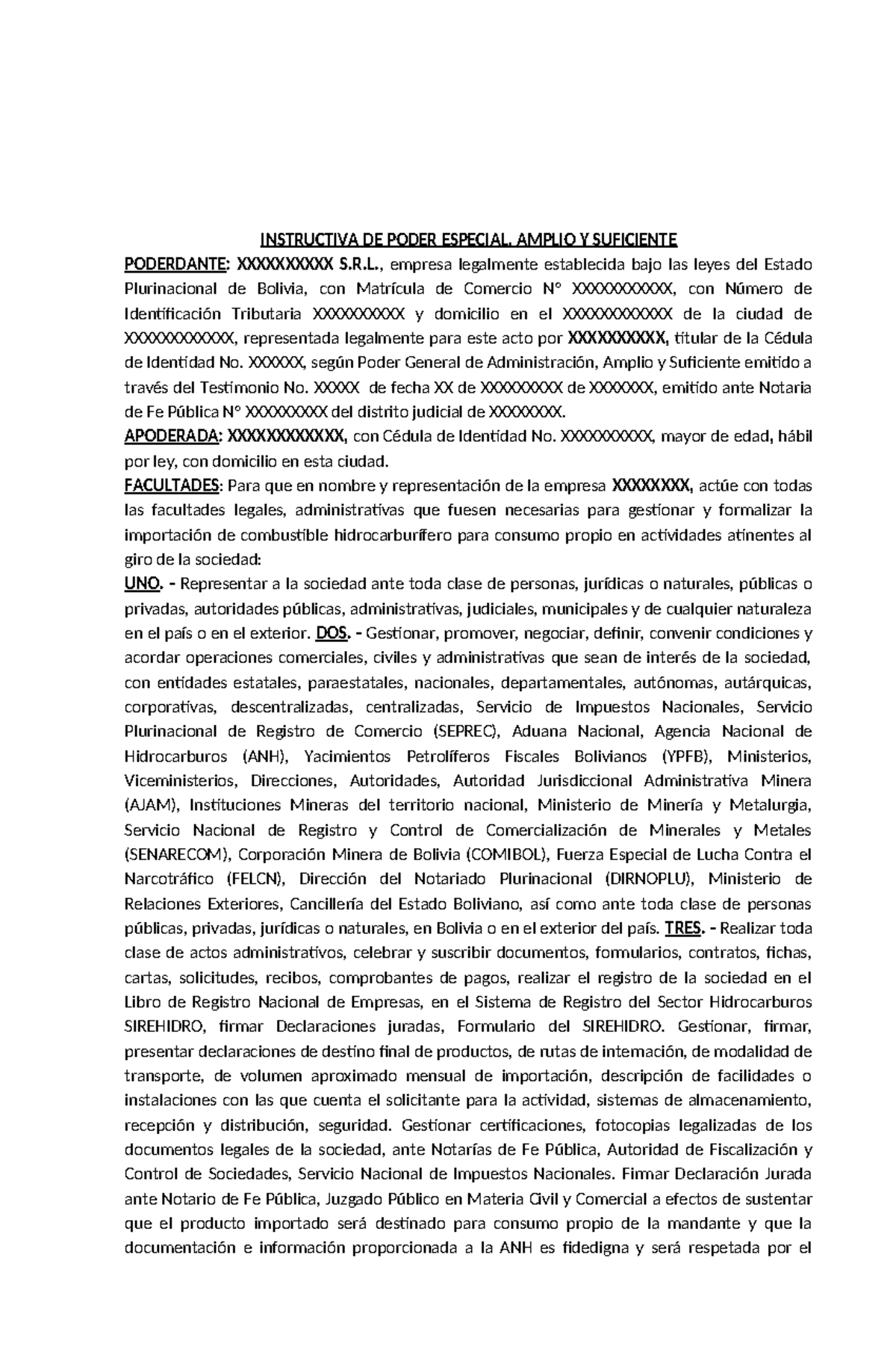 Instructiva de Poder de Importación de Combustible - Análisis Legal ...