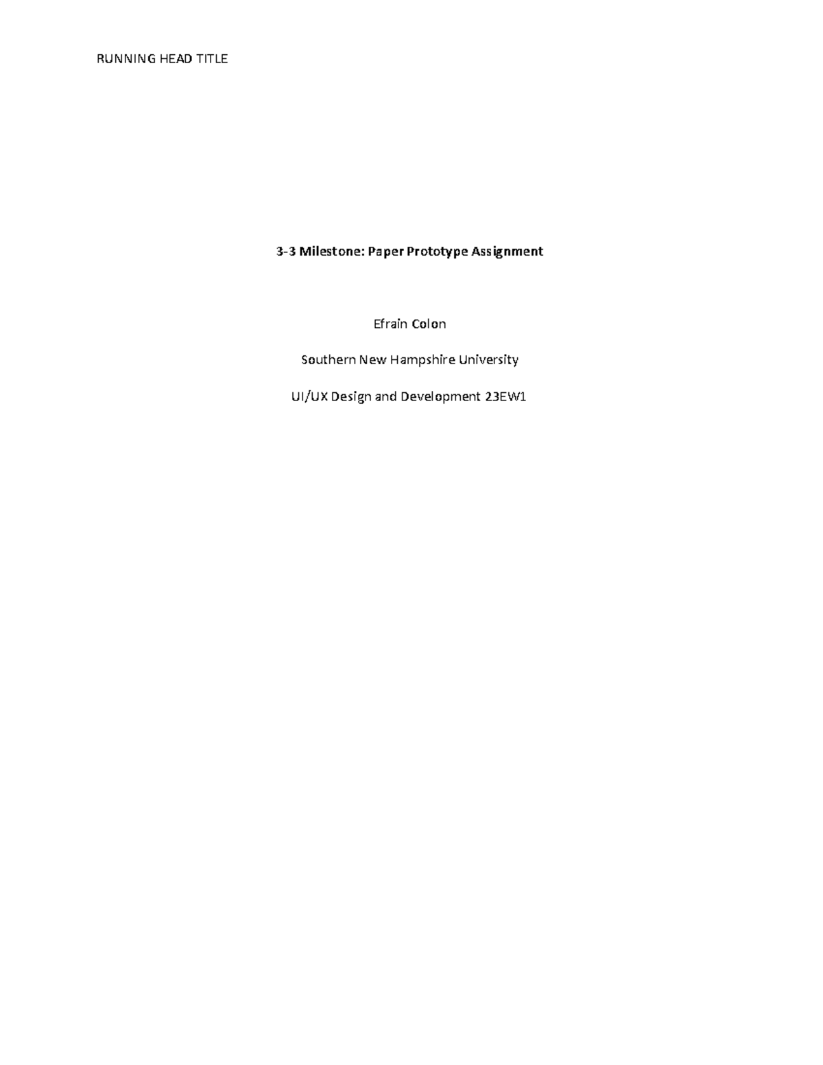 3-3 Milestone: Paper Prototype UI/UX Assignment 23EW - Studocu