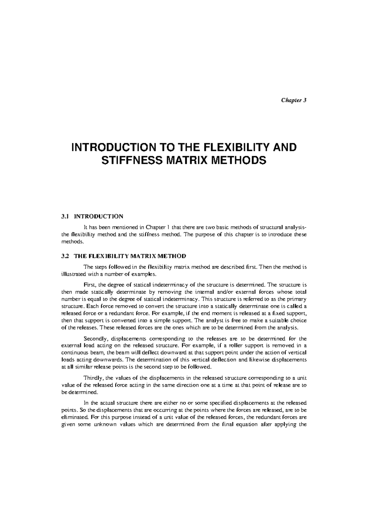 Chapter 3 - Introduction to Flexibility & Stiffness Matrix Methods ...