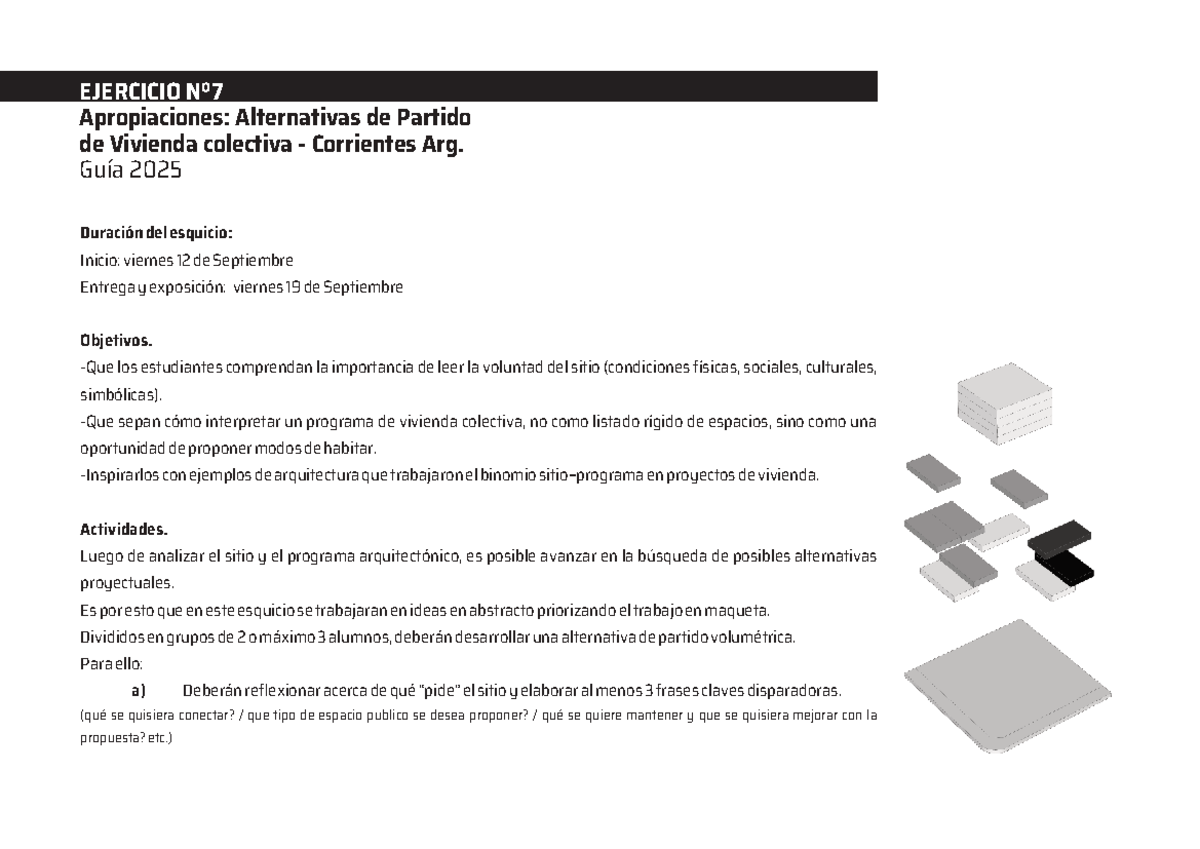 EJERCICIO Nº7: Alternativas de Partido de Vivienda Colectiva - Guía ...
