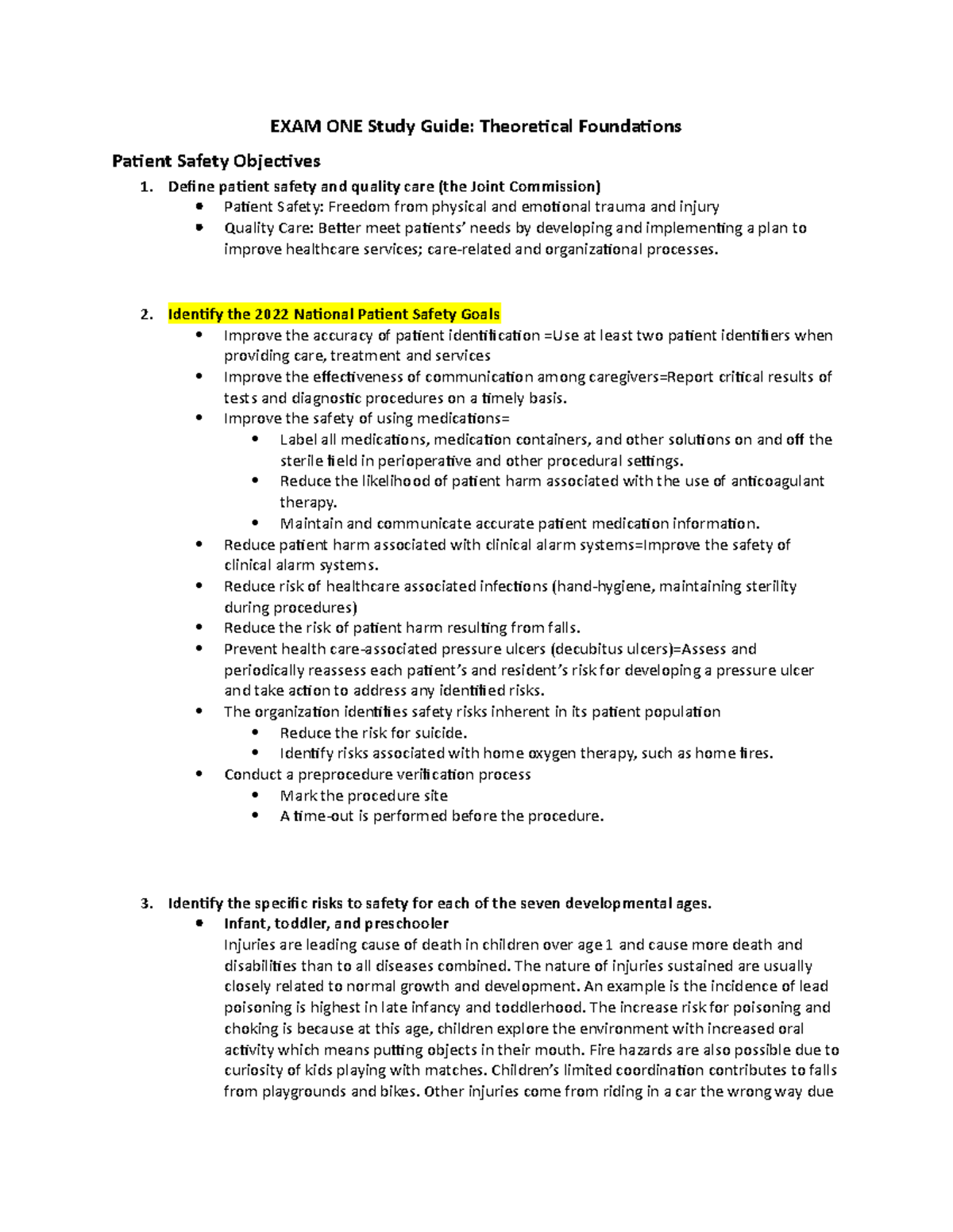 EXAM ONE gm - Exam 1 Course Objectives - EXAM ONE Study Guide ...