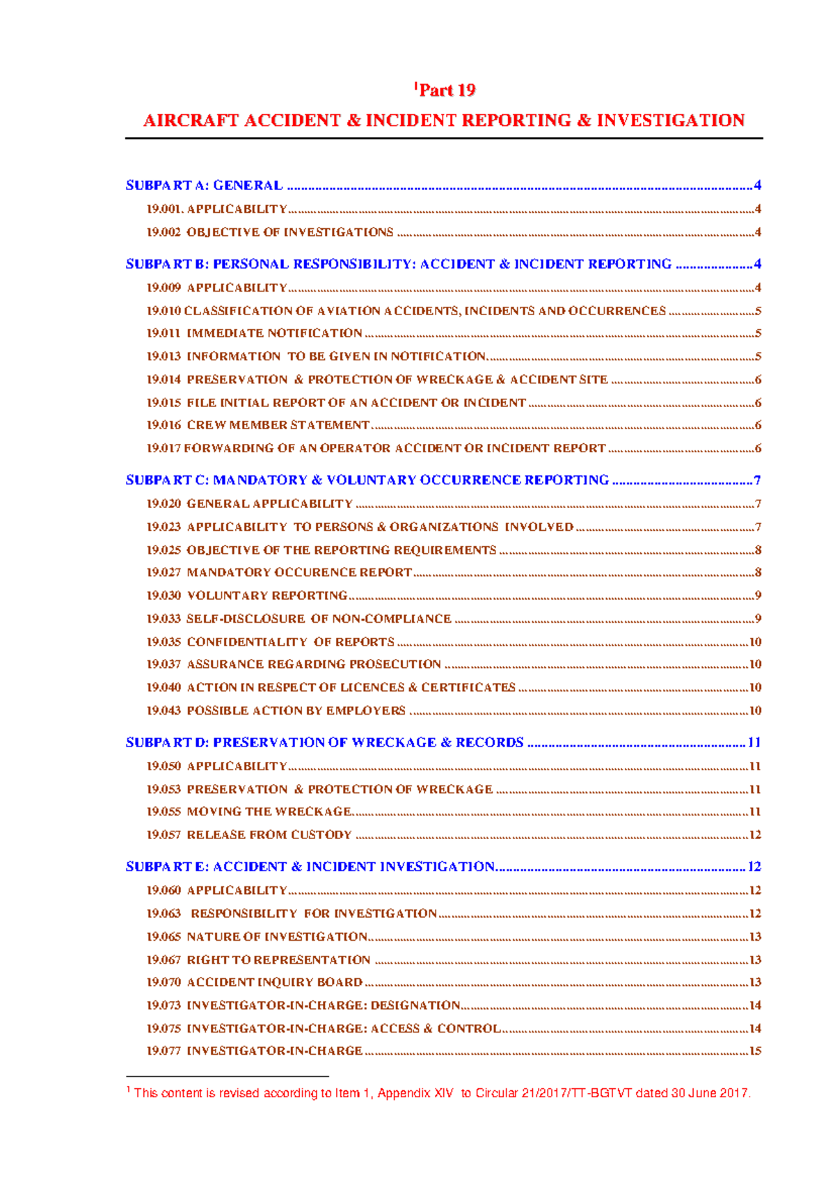 19-VAR-19-Report on Aircraft Accidents and Incidents: 2017 Guidelines ...