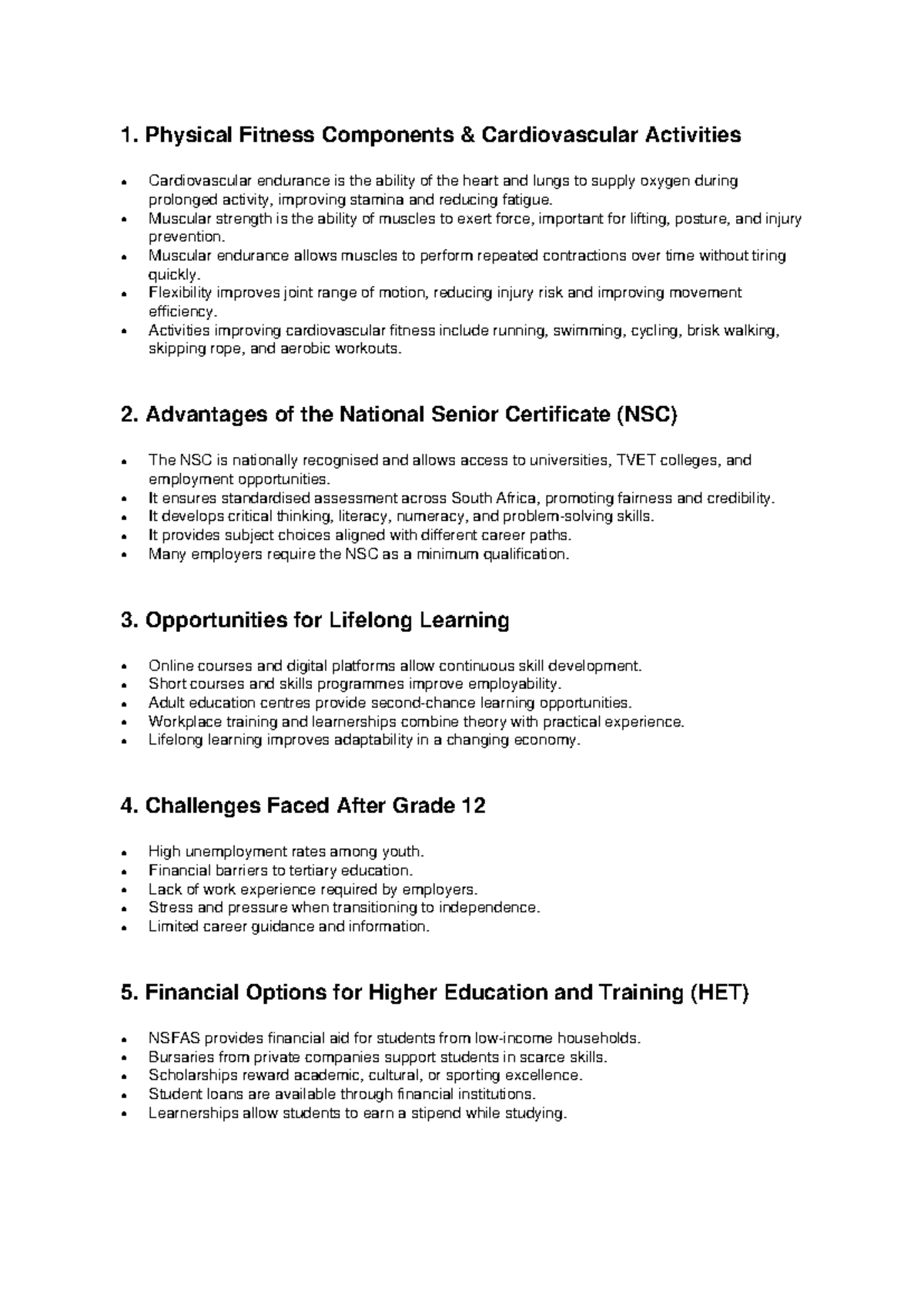 Grade 11 Life Orientation Study Guide: Key Concepts & Challenges - Studocu