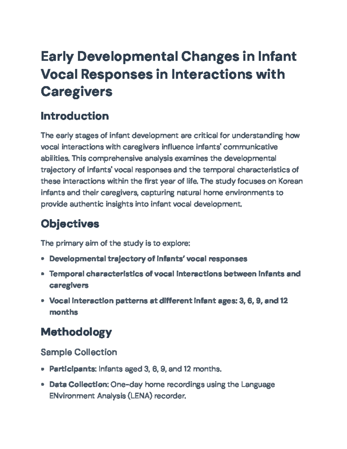 EDUC 101: Early Developmental Changes in Infant Vocal Responses - Early ...