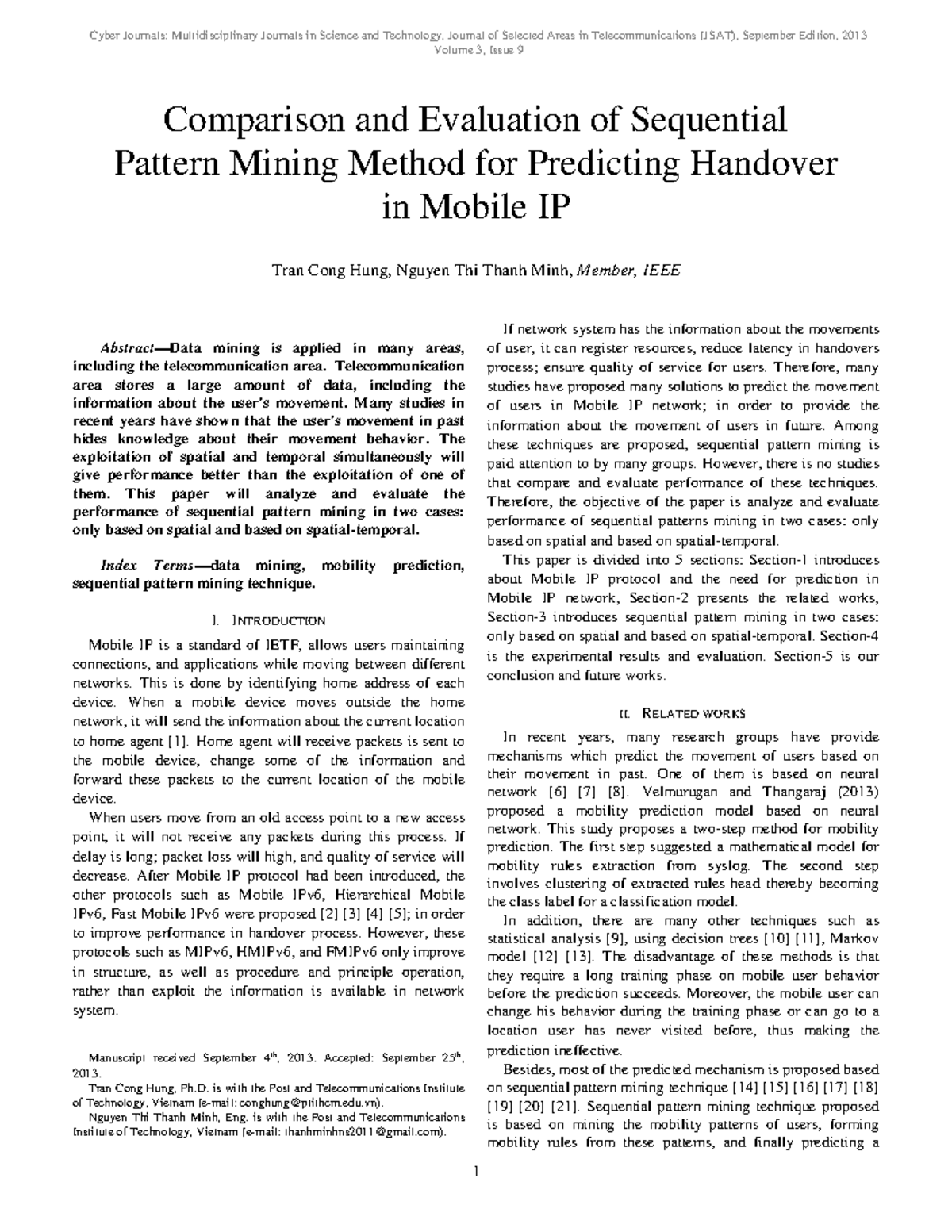 Doc - Internet - Abstract —Data mining is applied in many areas ...