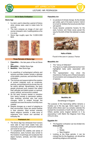 (ARTA) Chapter 1: Assumptions and Nature of Art - ART APPRECIATION