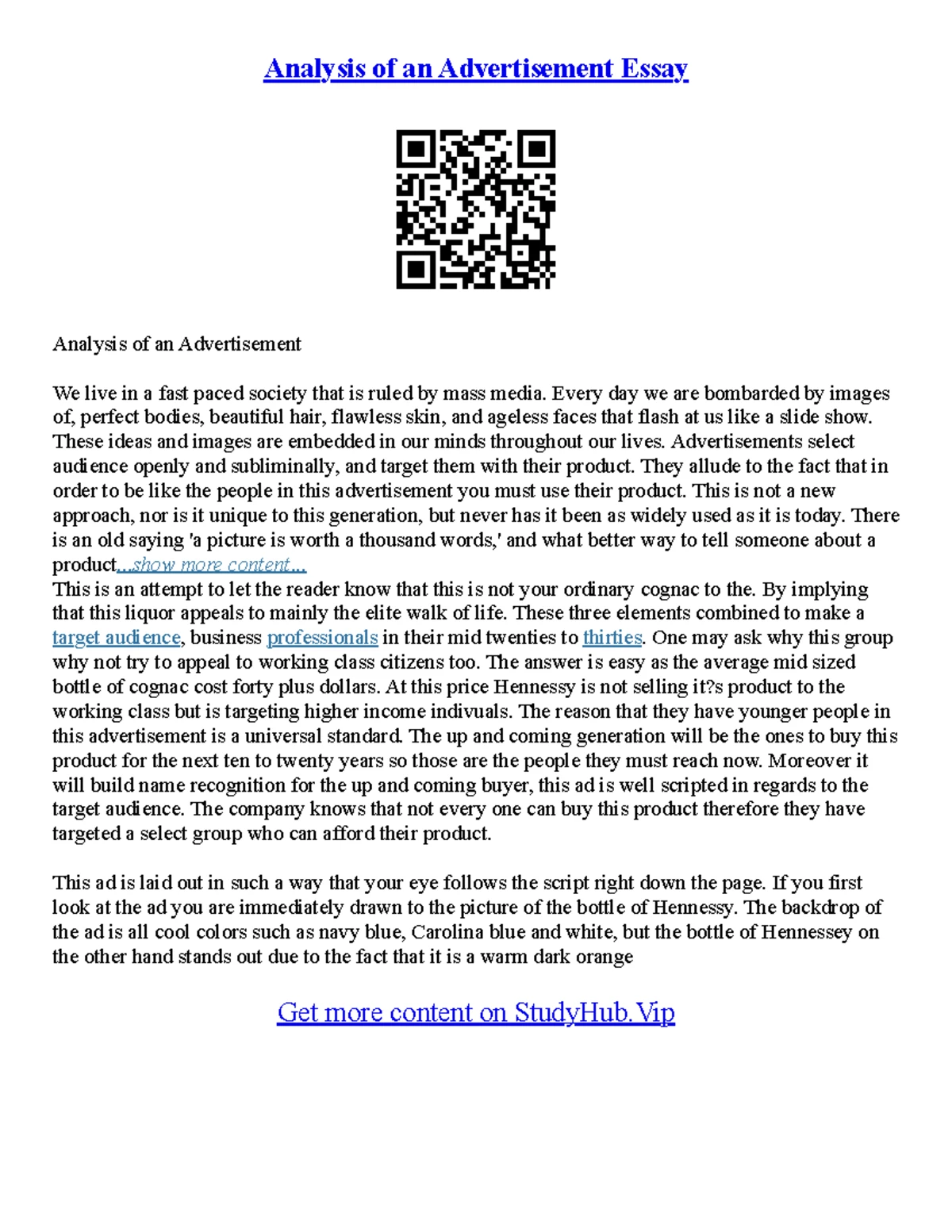 Critical Analysis Essay Example: Insights and Reflections (ENG 1210 ...