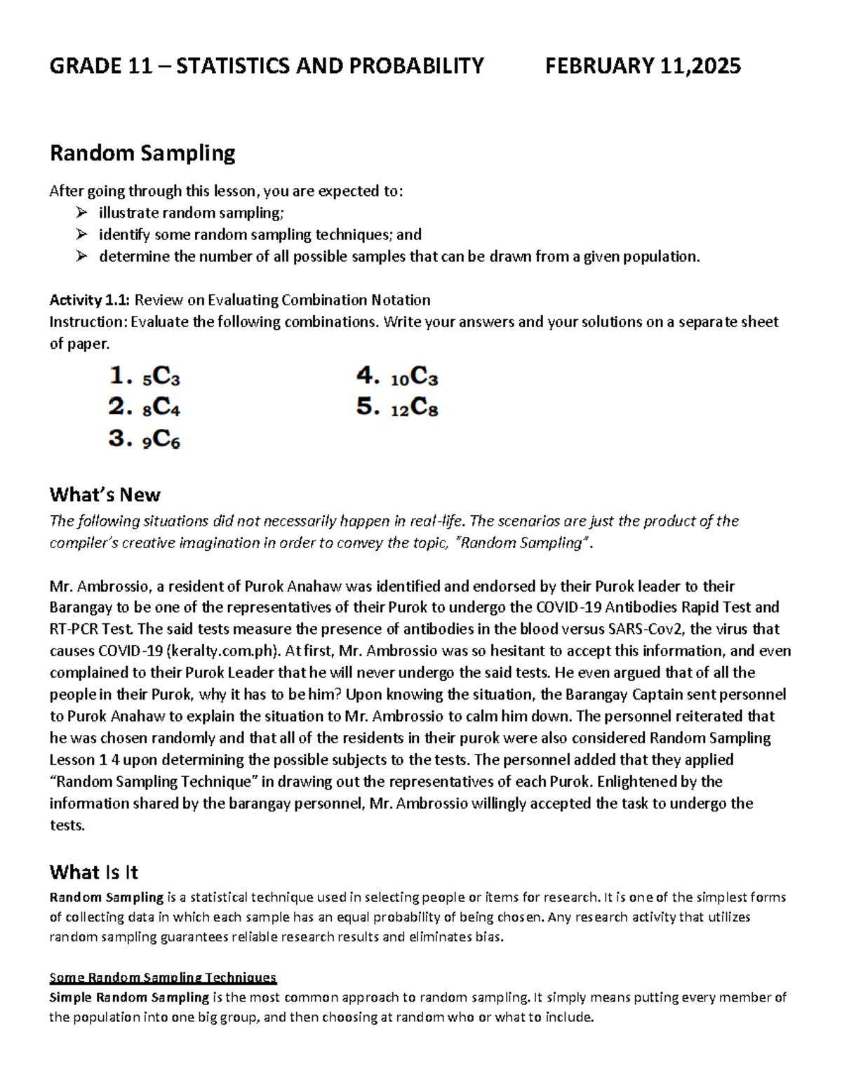 Grade 11 STAT AND PRO 2 11 2025 - GRADE 11 – STATISTICS AND PROBABILITY ...