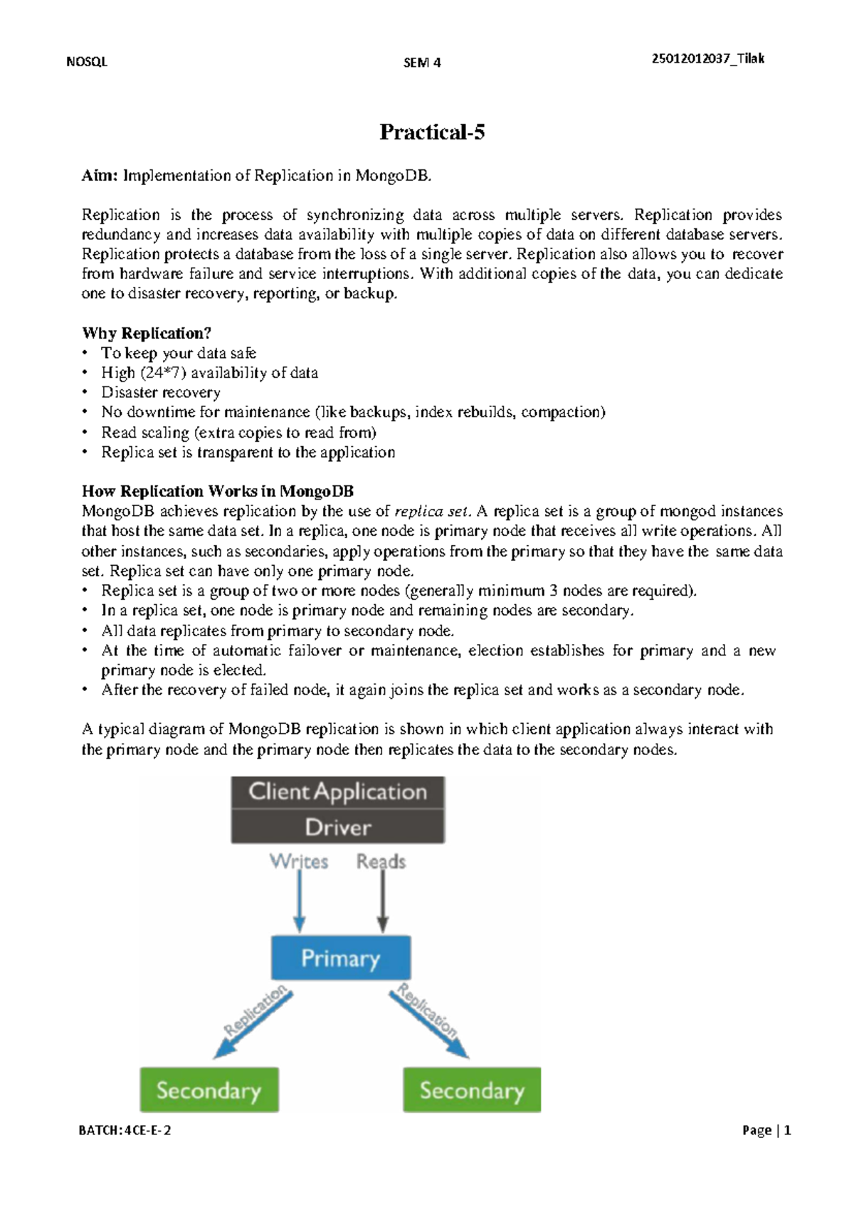 NOSQL SEM 4 25012012037_Tilak Practical Guide to MongoDB Replication ...