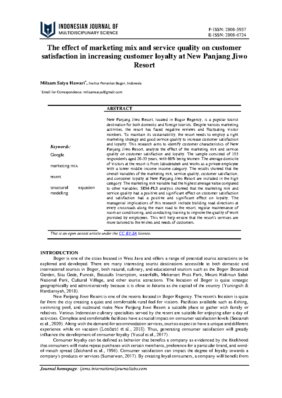 The Effect of Marketing Mix & Service Quality on Customer Loyalty at ...