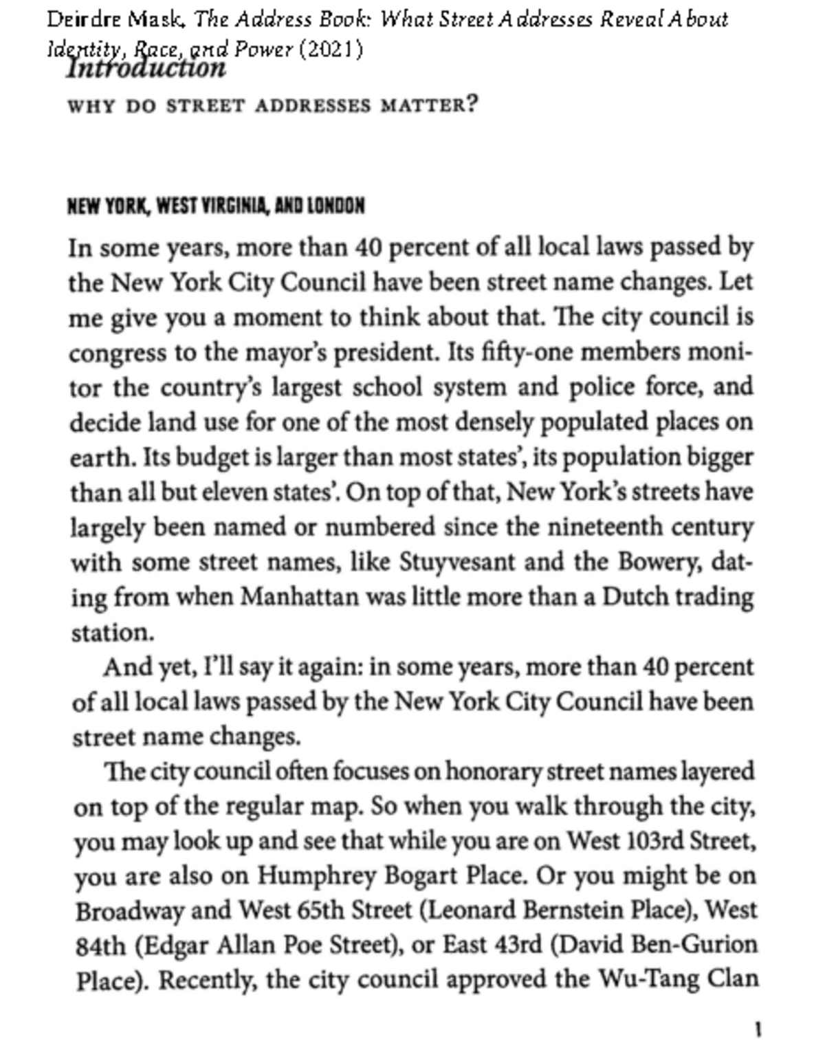 Mask - Address Book - Introduction WHY DO STREET ADDRESSES MATTER? NEW ...