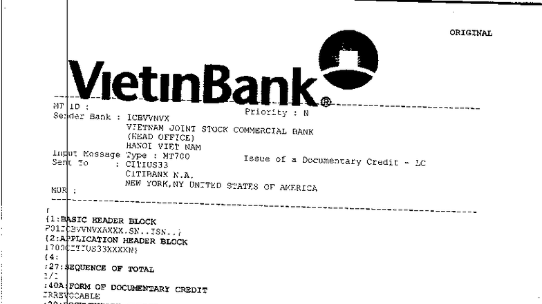 LC Sample - Mẫu LC for VietinBank R MT700 Document - Studocu