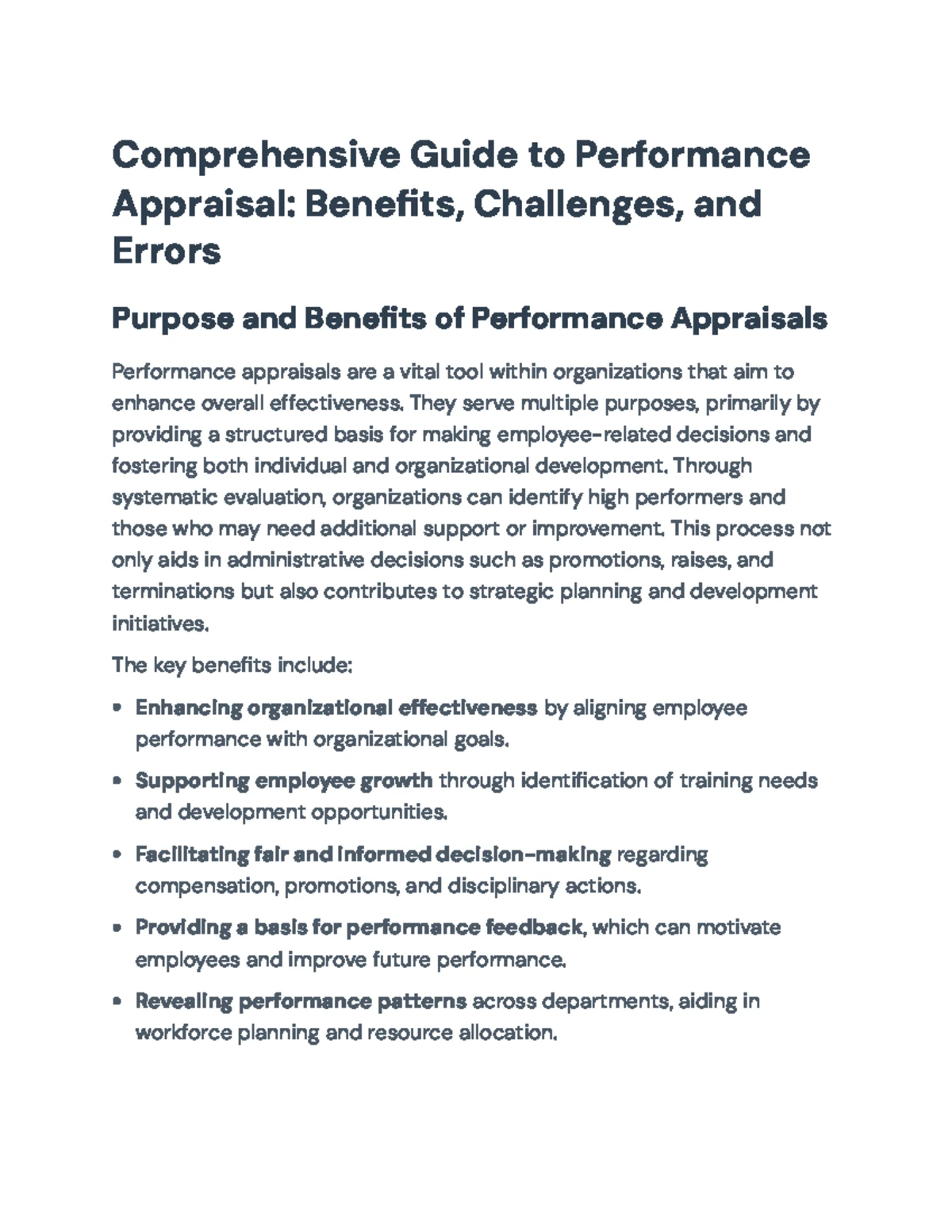 Comprehensive Guide to Performance Management & Appraisal Methods - Studocu
