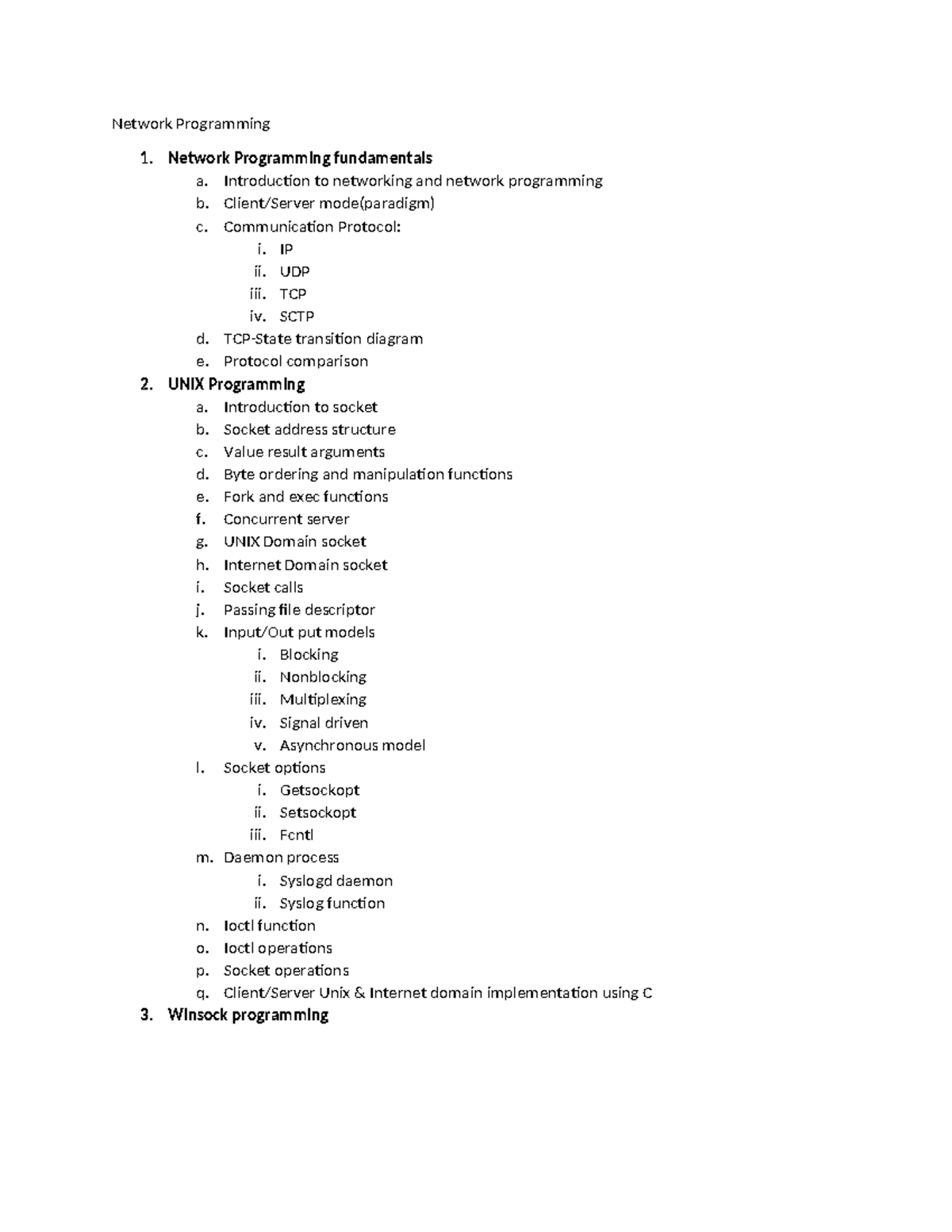 Network Programming - Lecture Notes on Client/Server Paradigm and ...