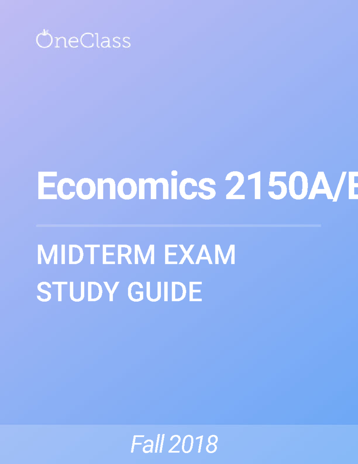 ECON 2150A/B - Midterm Exam Study Guide for Chapter 5, Fall 2018 - Studocu