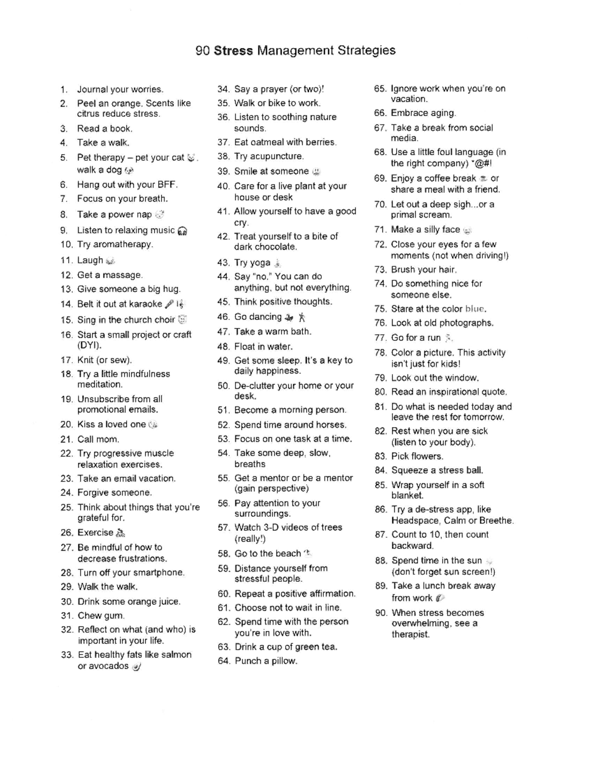Stress Management Strategies: 90 Tips for a Balanced Life - Studocu