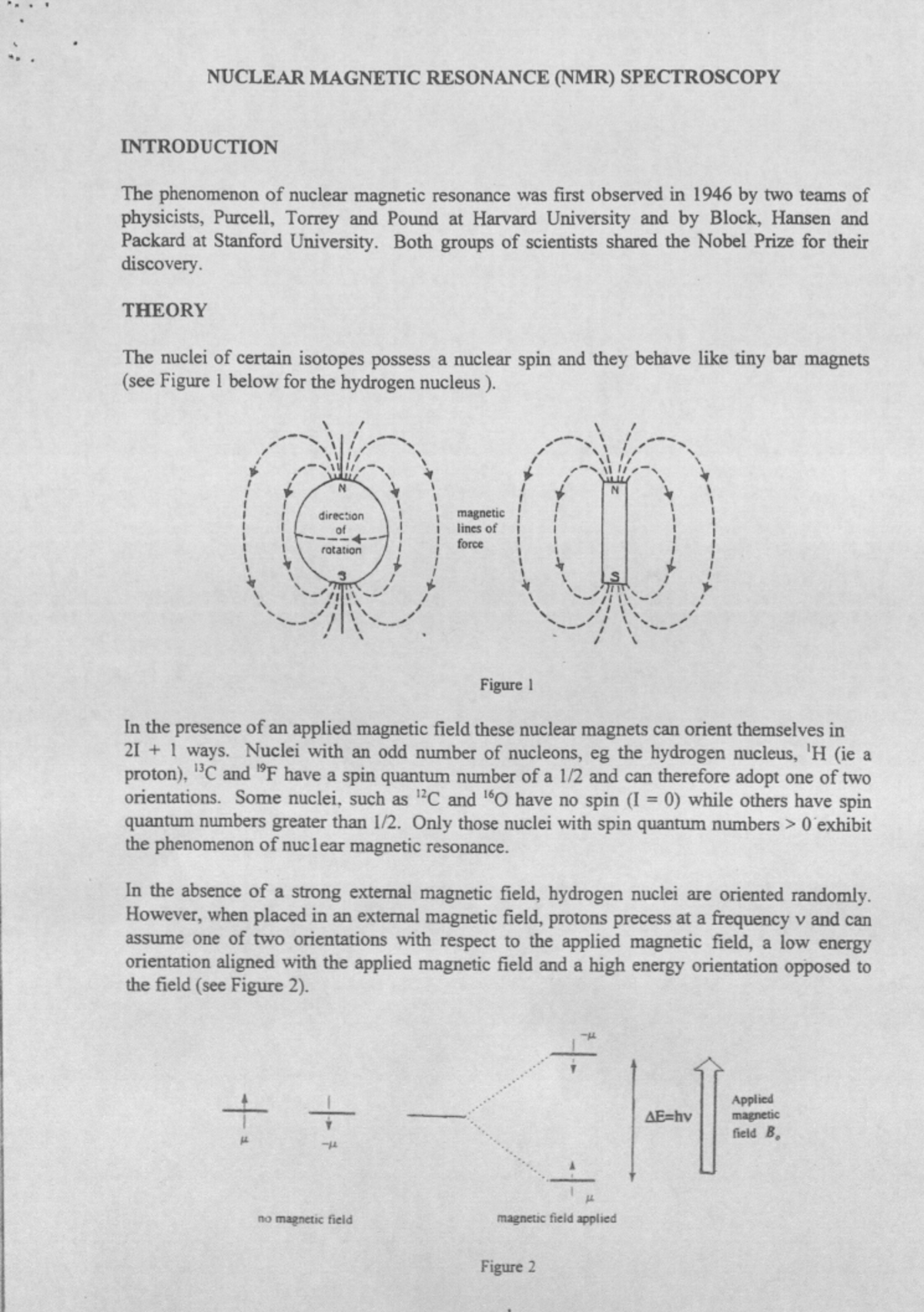 NMR Spectroscopy Lecture Notes: Understanding Nuclear Magnetic ...