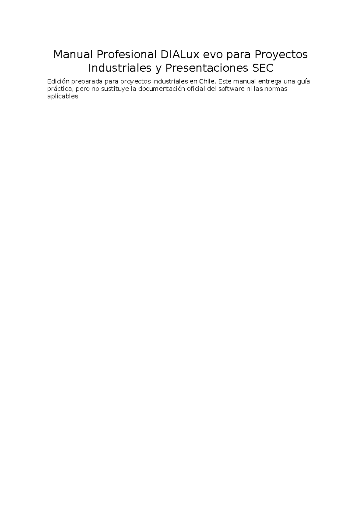 Manual Profesional DIALux evo SEC para Proyectos Industriales en Chile ...