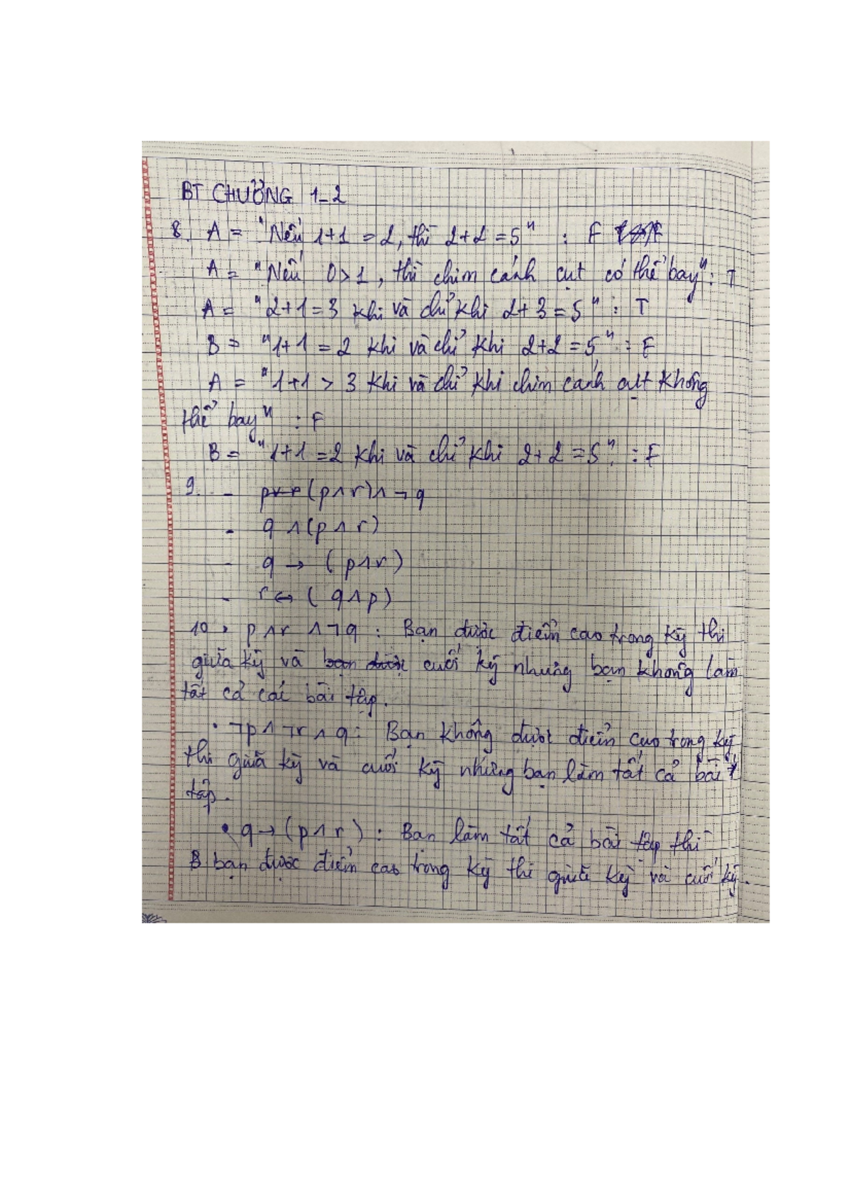 BT Chuong 1 2 - bài tập chương 1_2 - BT CHUONG 1-2 8. A= "New 1+1 = L ...