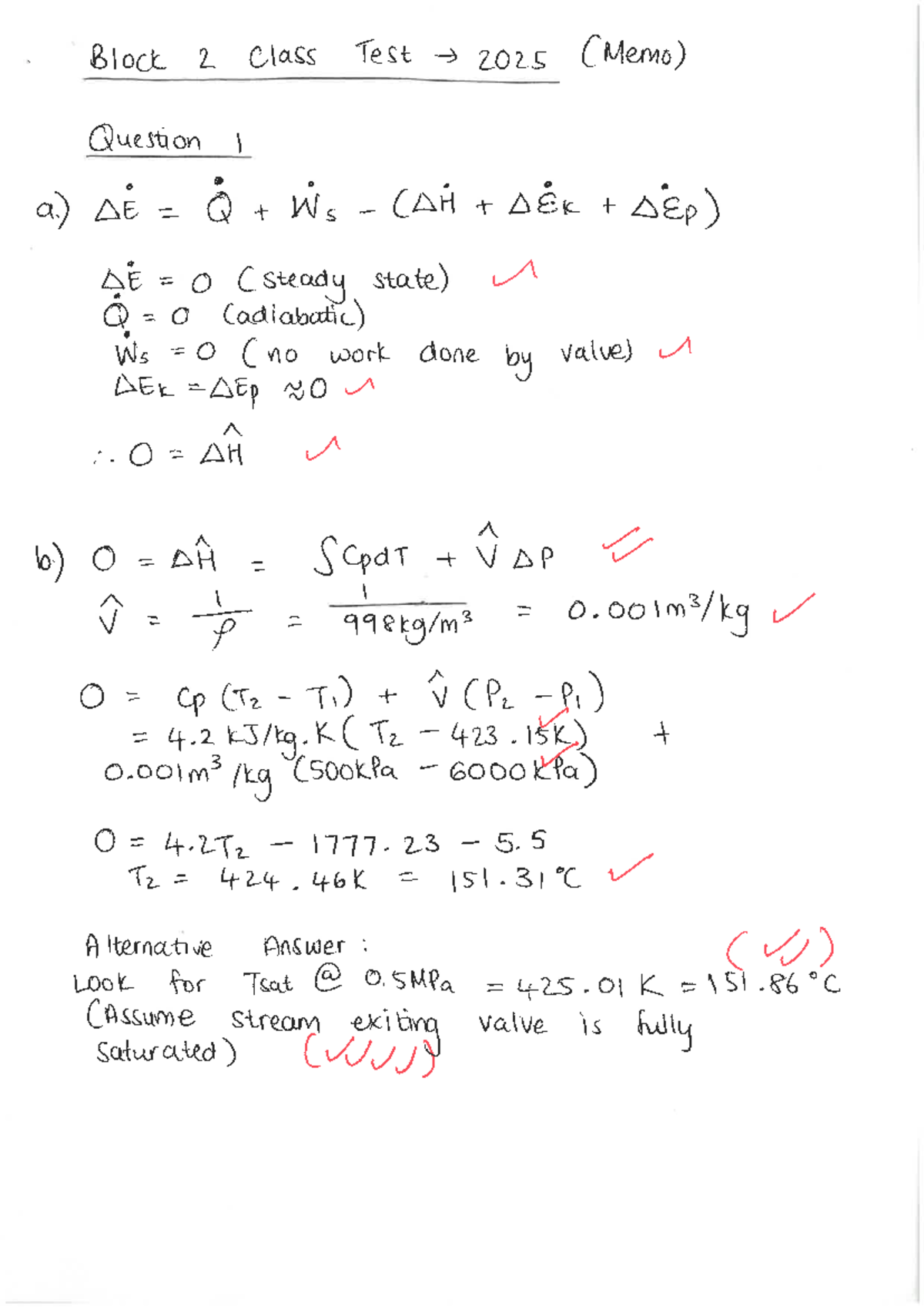 Class Test Memo 2025: Block 2 Questions and Solutions - Studocu