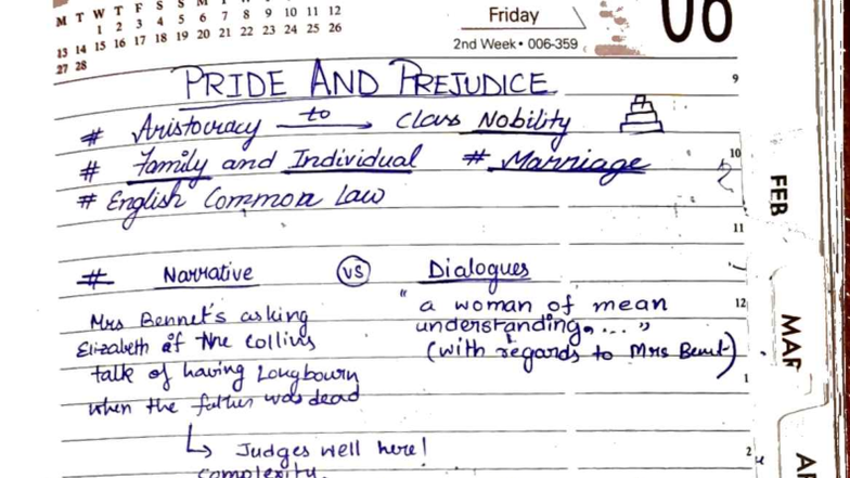 Pride and Prejudice Semester 1 Notes (ENG 101) - Studocu
