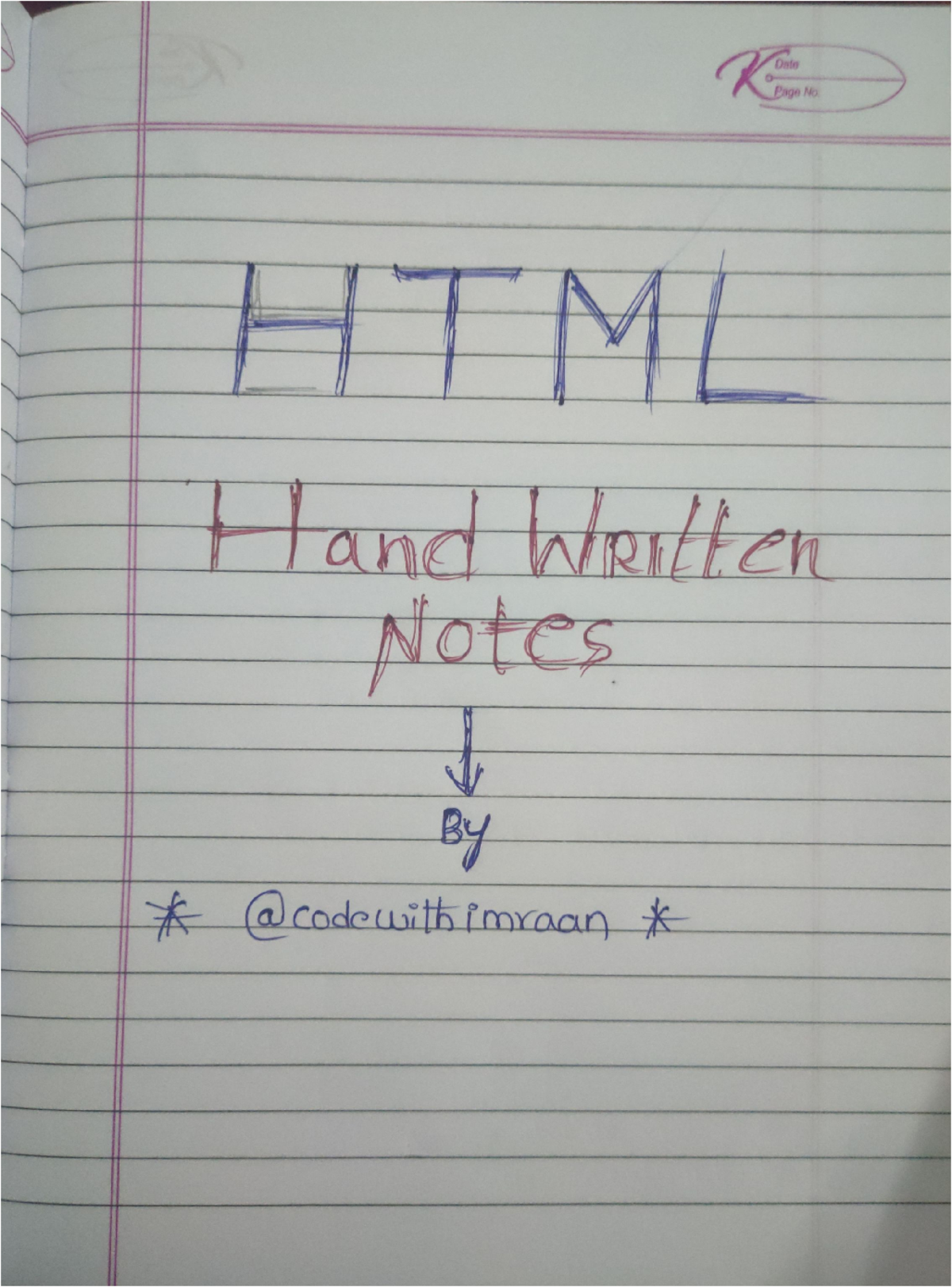 HTML Handwritten Notes for CWI: Comprehensive Guide to HTML Elements ...
