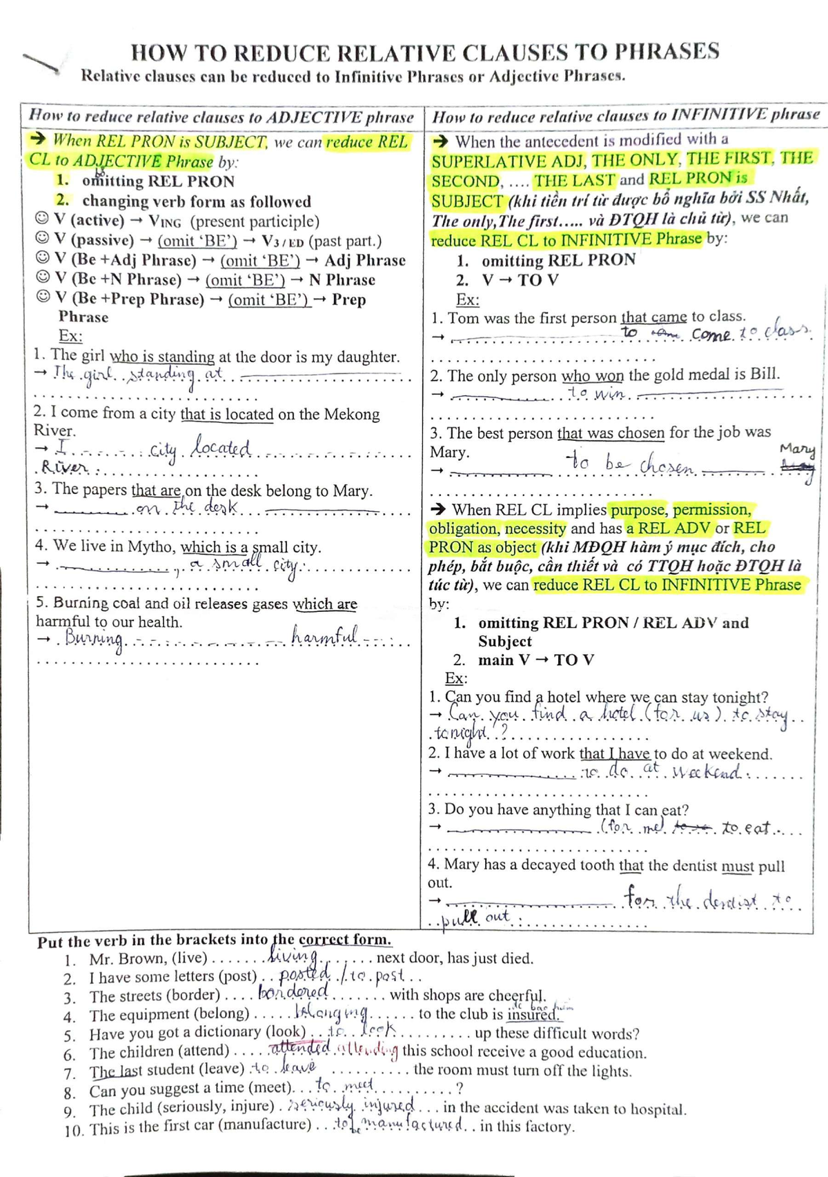 7. HOW TO Reduce Relative Clauses TO Phrases - English - Studocu