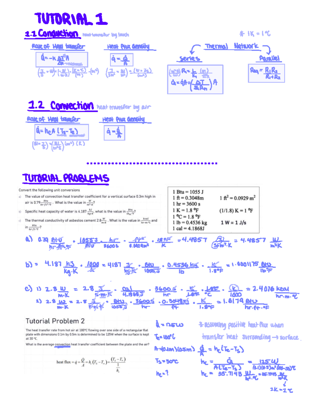 TUTORWM. PROBLEMS: Heat Transfer Concepts and Calculations - Studocu