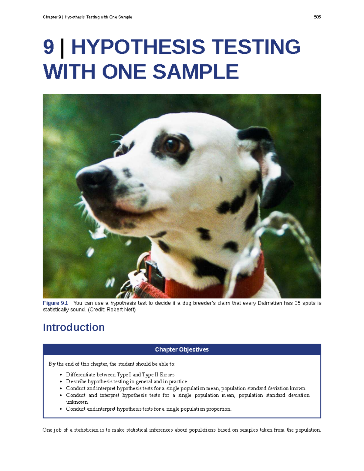 Chapter 9: Hypothesis Testing with One Sample (Introductory Statistics ...