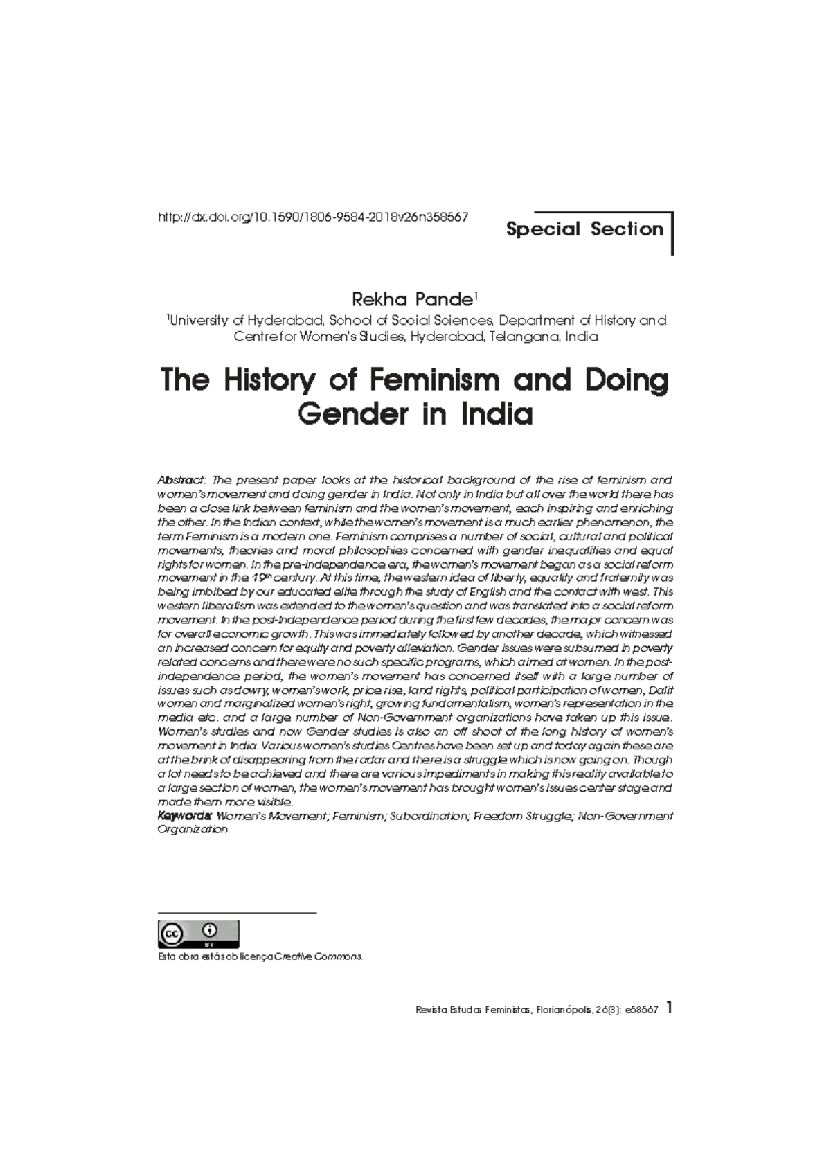 The History of Feminism and Gender Studies in India: An Overview - Studocu