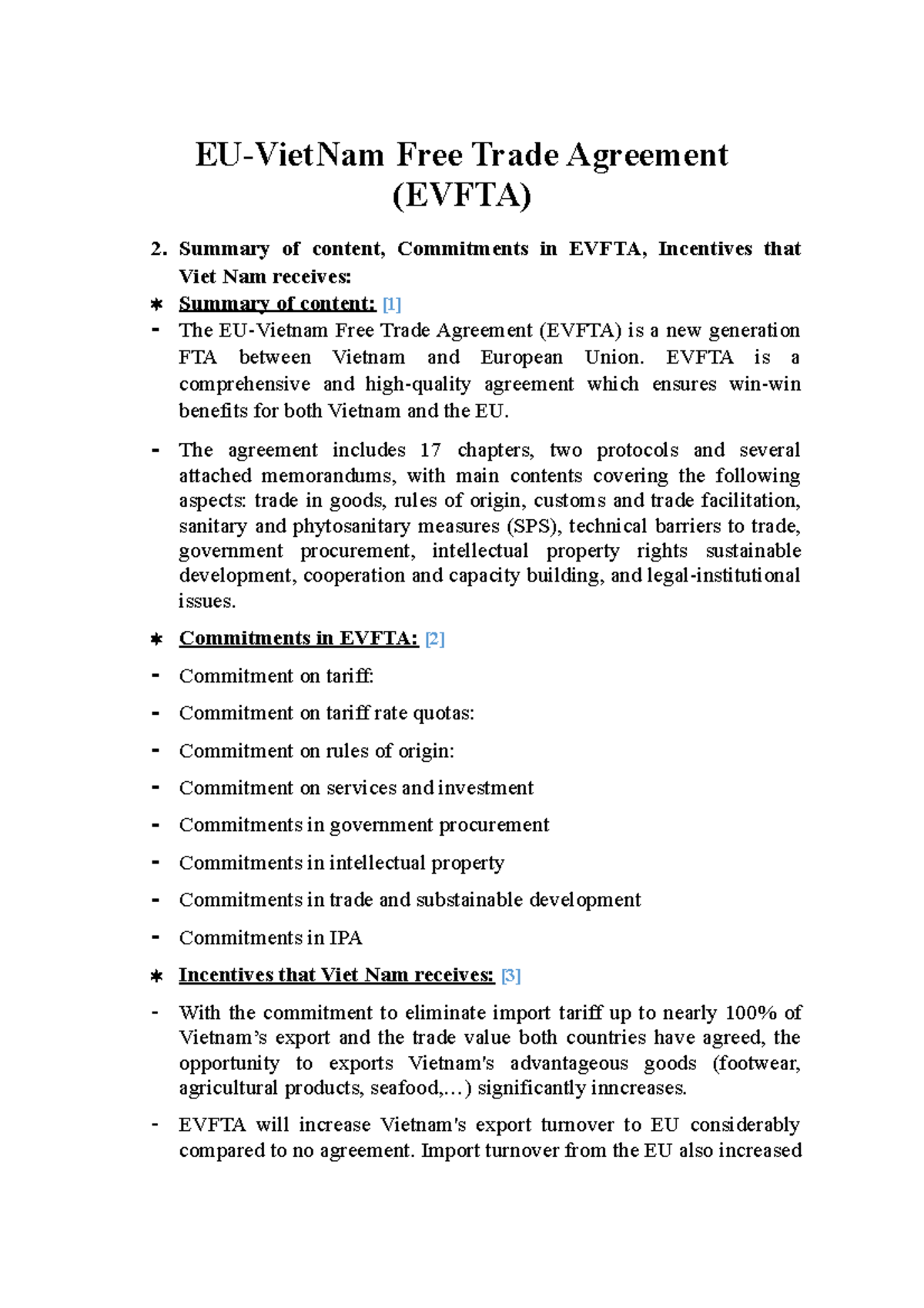 Evfta-phần 2 - BT nhom - EU-VietNam Free Trade Agreement (EVFTA ...