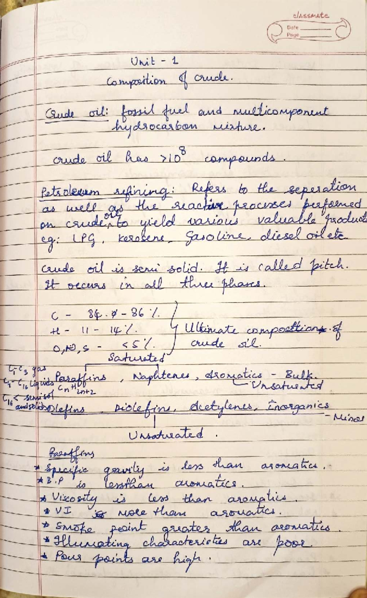 Petroleum Refining Notes: Composition, Properties, and Distillation ...