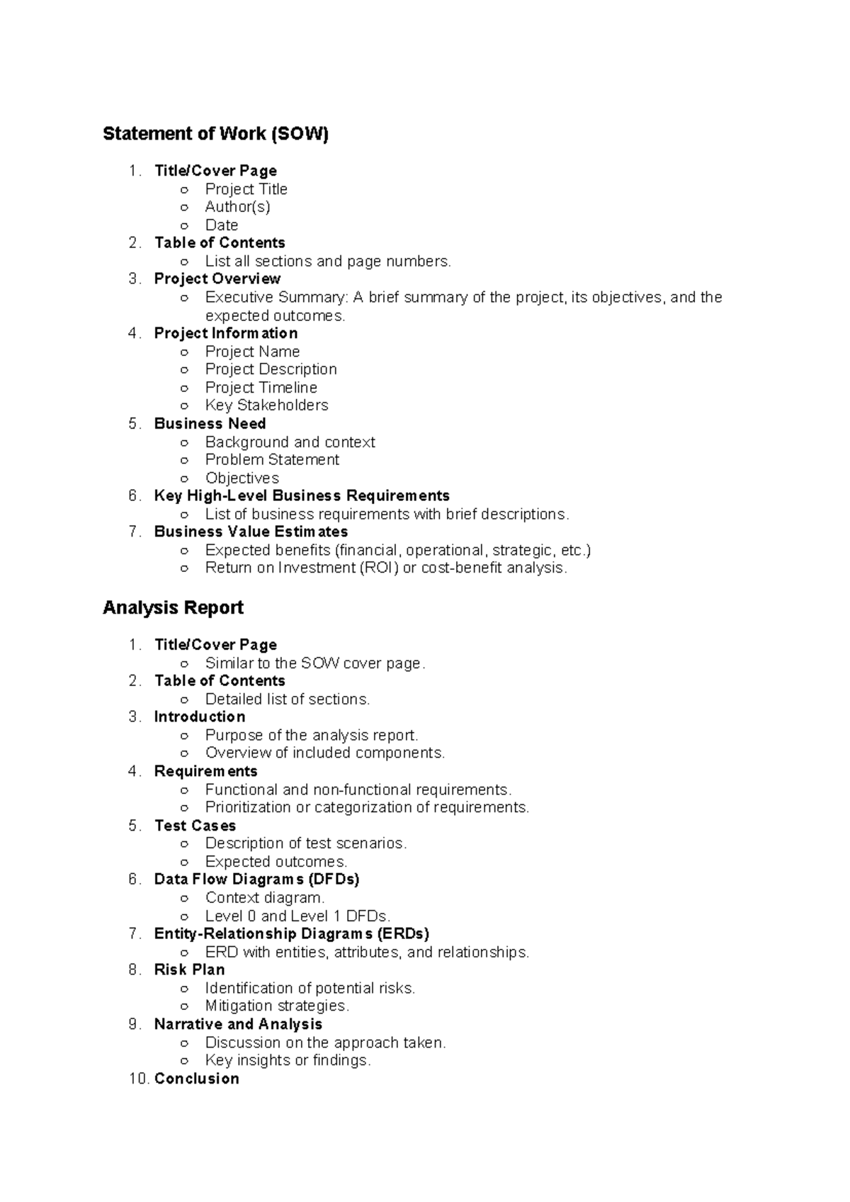 Statement of Work (SOW) - Title/Cover Page Project Title Author(s) Date ...