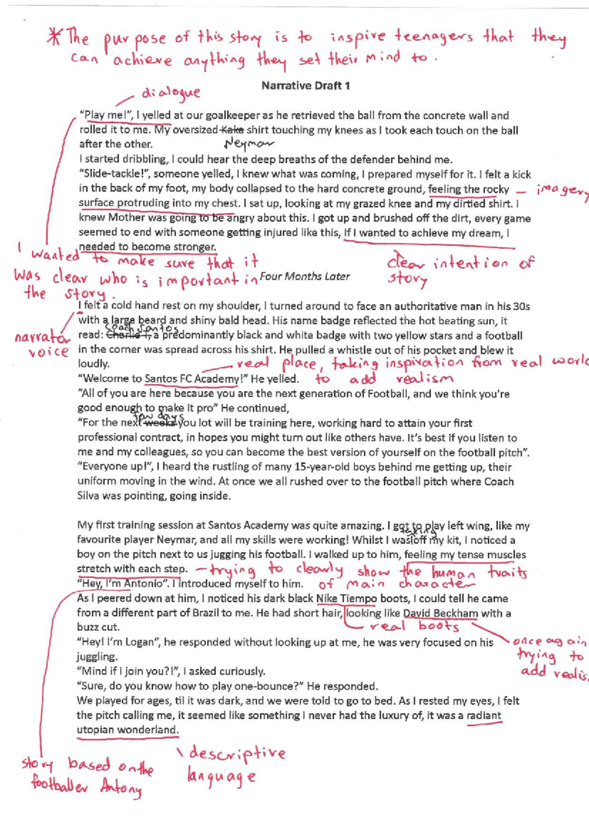 narrative w annotations - The pur pose of this story is to inspire ...