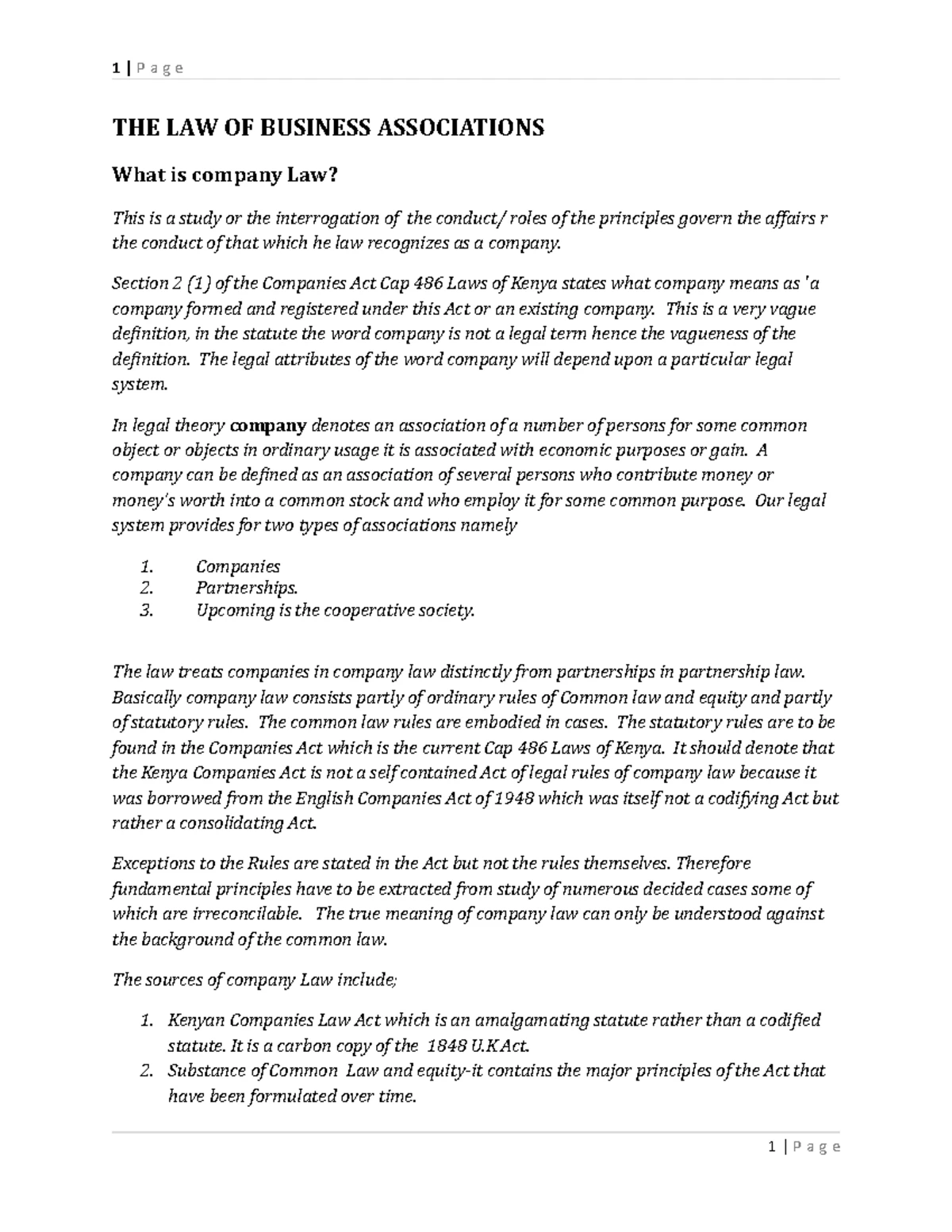 GPR 323: Law of Business Associations - Past Exam Questions Compilation ...