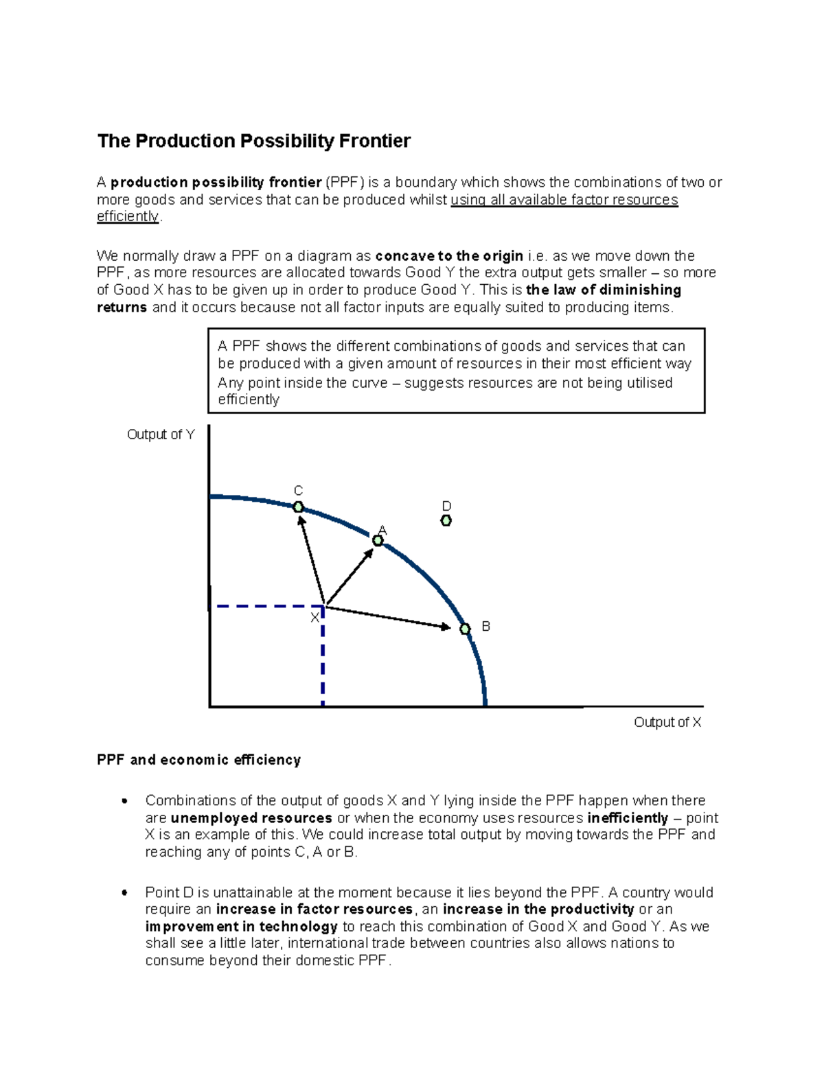 Production Possibility Frontier (PPF) Overview and Analysis - Studocu