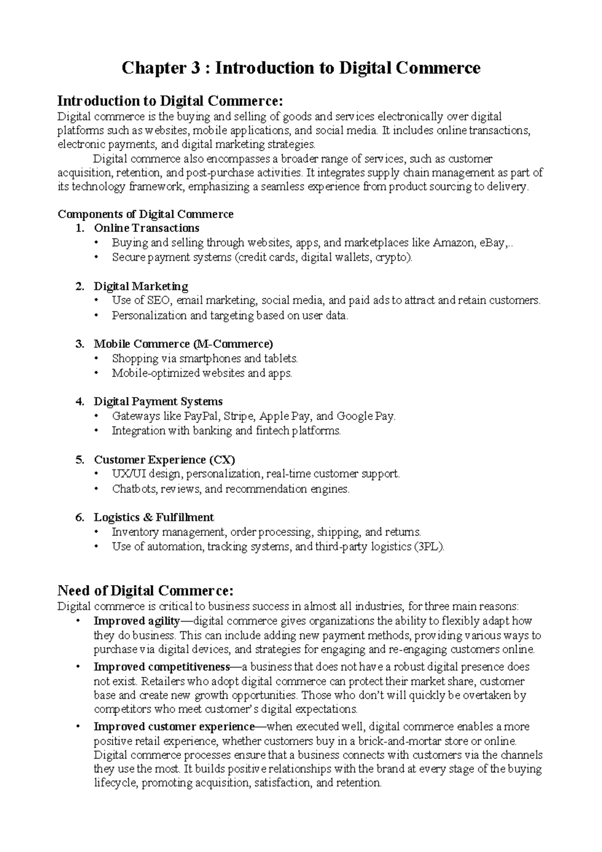 Chapter 3: Introduction to Digital Commerce and Its Key Components ...
