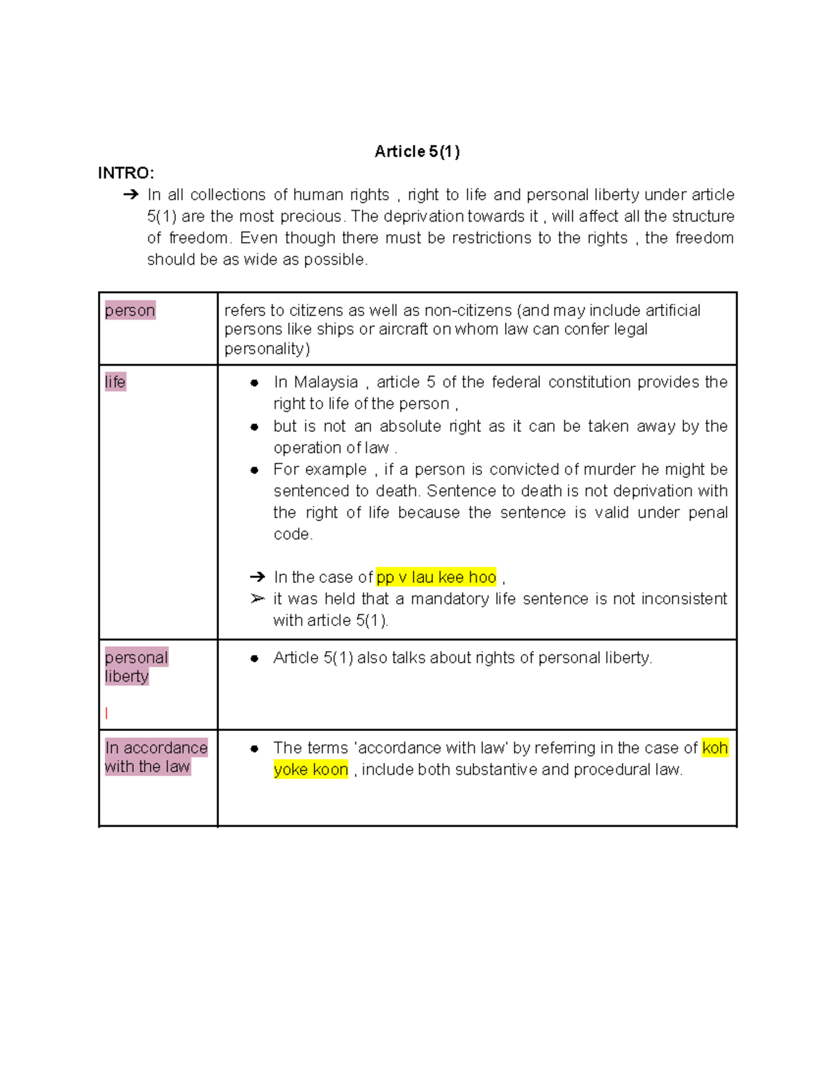 LAW437 FINAL EXAM NOTES ON HUMAN RIGHTS & CONSTITUTIONAL LAW - Studocu