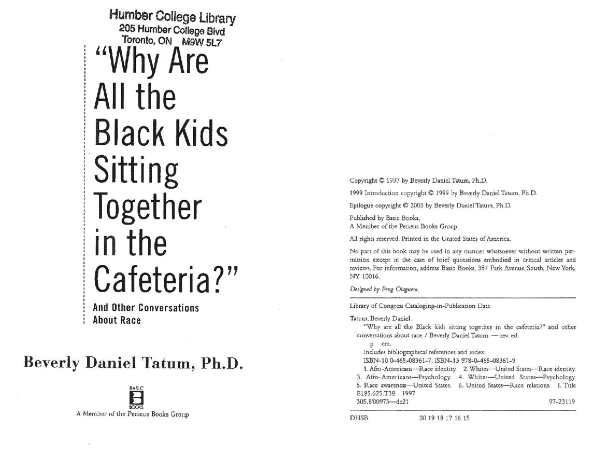 Reading - The Complexity of Identity (MSW 205) by Beverly Tatum - Studocu
