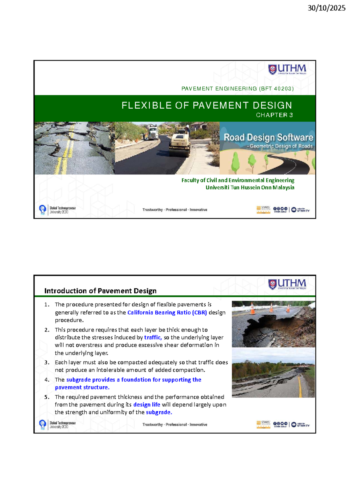 CHP 3 BFT 40203 Flexible Pavement Design Overview - Studocu