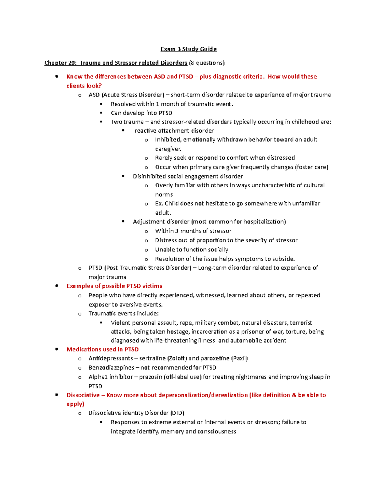 Psych Exam 3 Study Guide: Trauma, Personality, and Eating Disorders ...