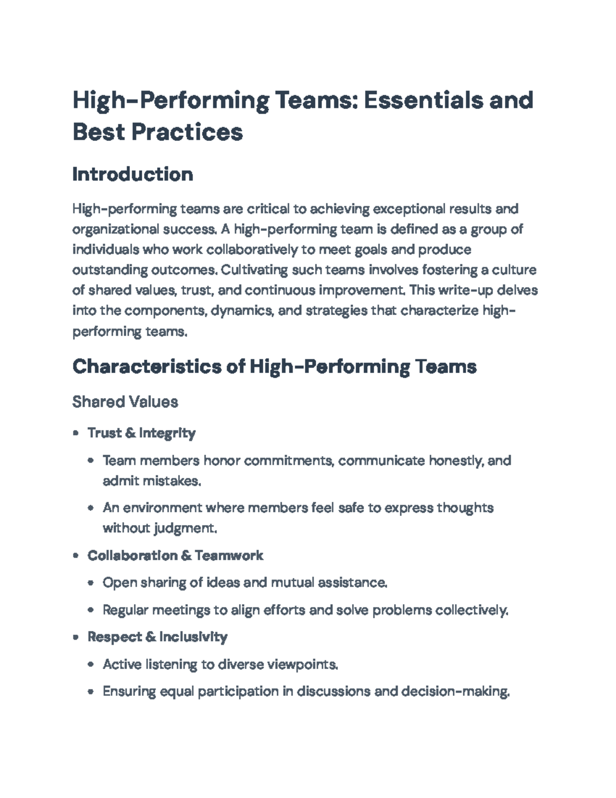 High-Performing Teams: Best Practices and Strategies for Success - High ...