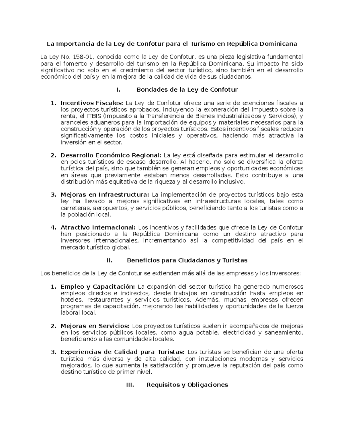 La Ley de Confotur y su Impacto en el Turismo en RD: Beneficios y ...