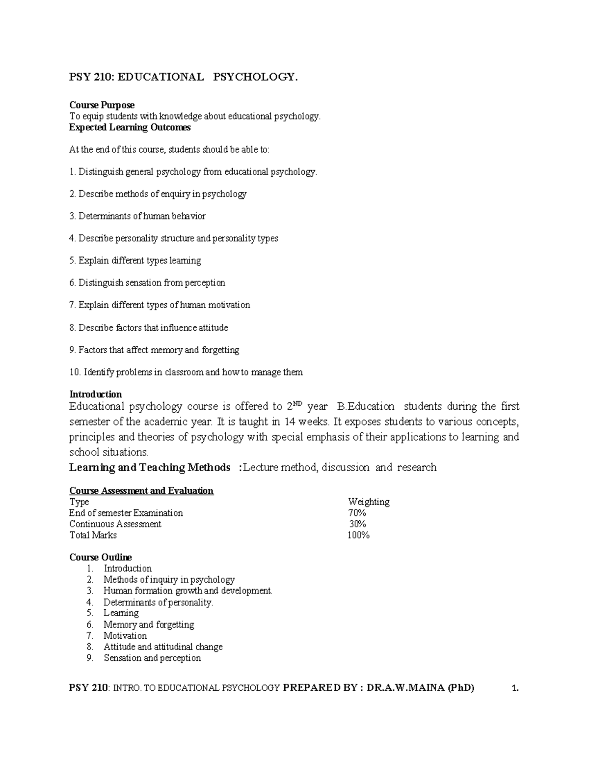 PSY 210 - Comprehensive Educational Psychology Study Notes - Studocu