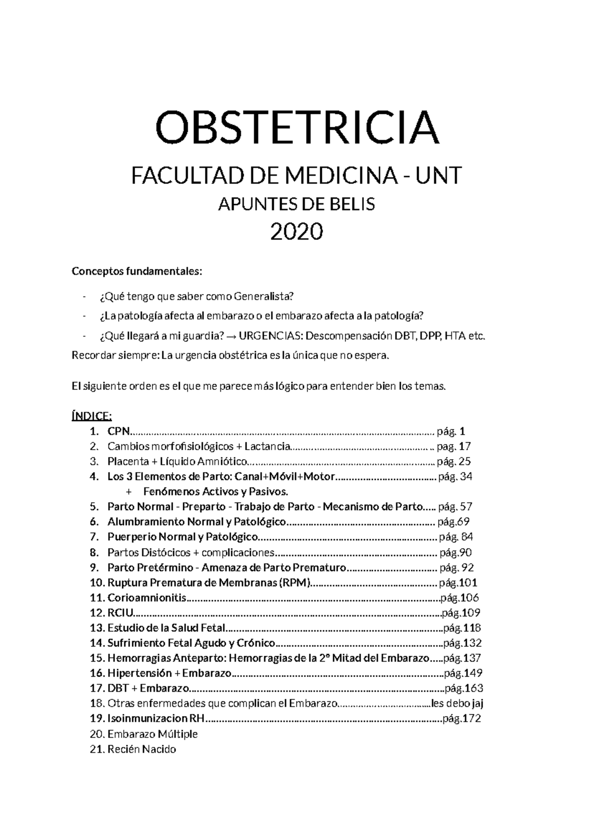Apuntes de Obstetricia Completo - Medicina - UNT 2020 - Document Preview