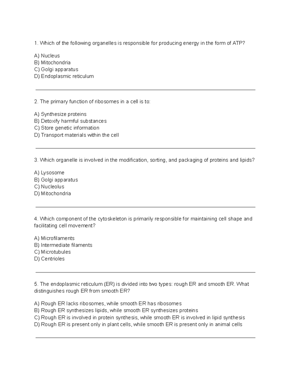 Bio 210 Unit 2 Exam: Practice Questions & Answer Key - Studocu